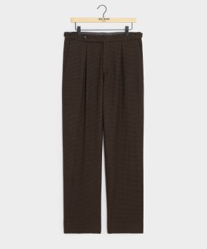 Italian Flannel Houndstooth Side Tab Trouser