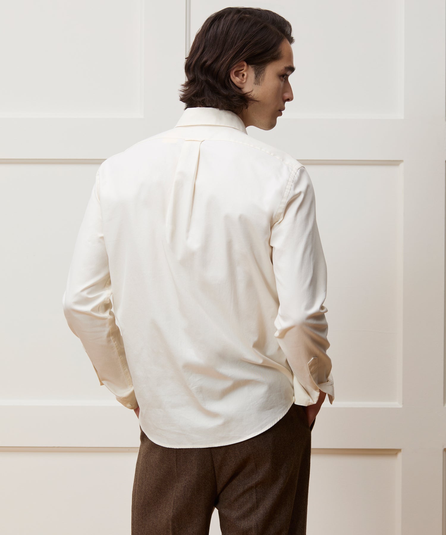 Cotton Twill Long Point Collar Shirt - Image 3