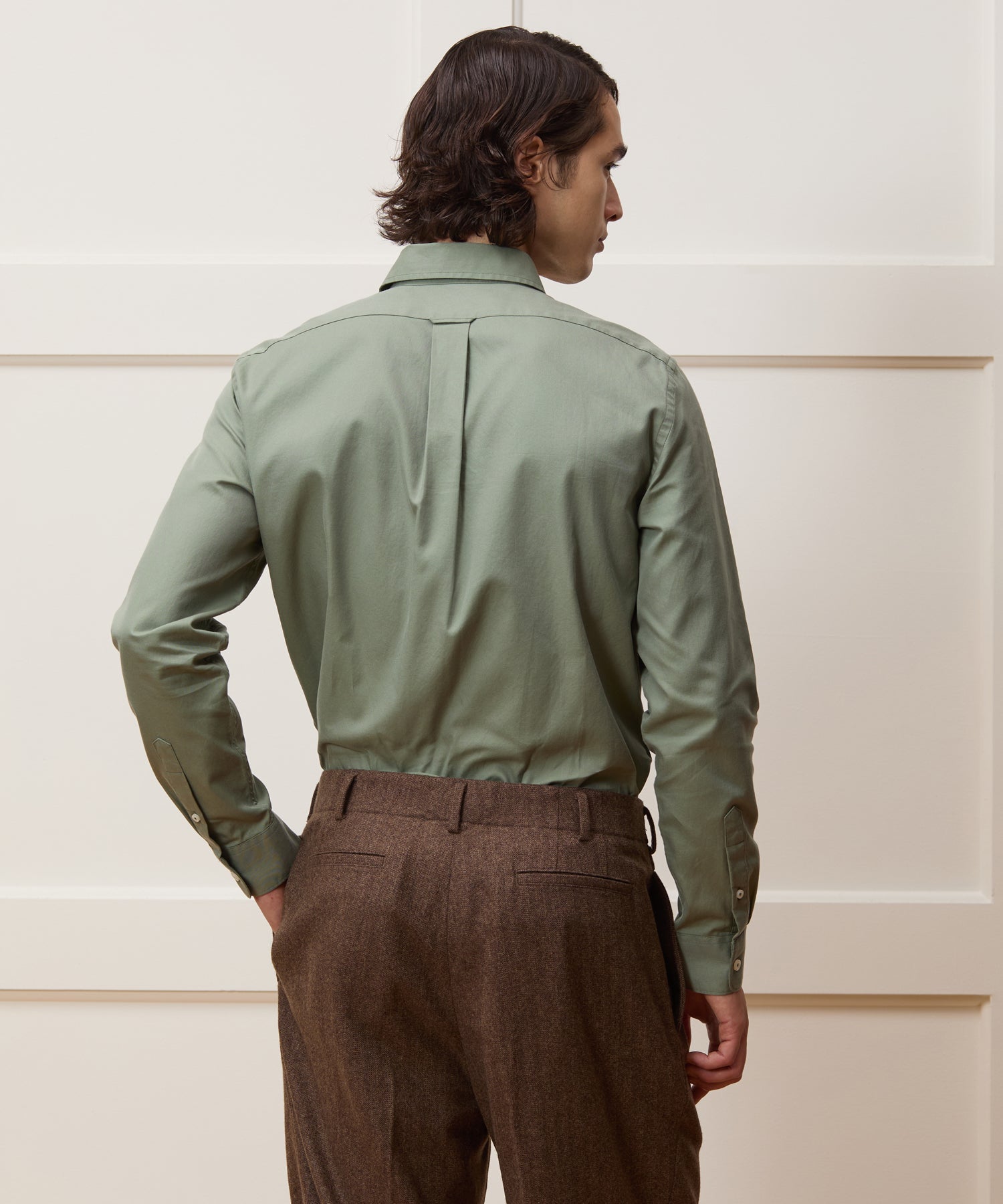 Cotton Twill Long Point Collar Shirt - Image 5