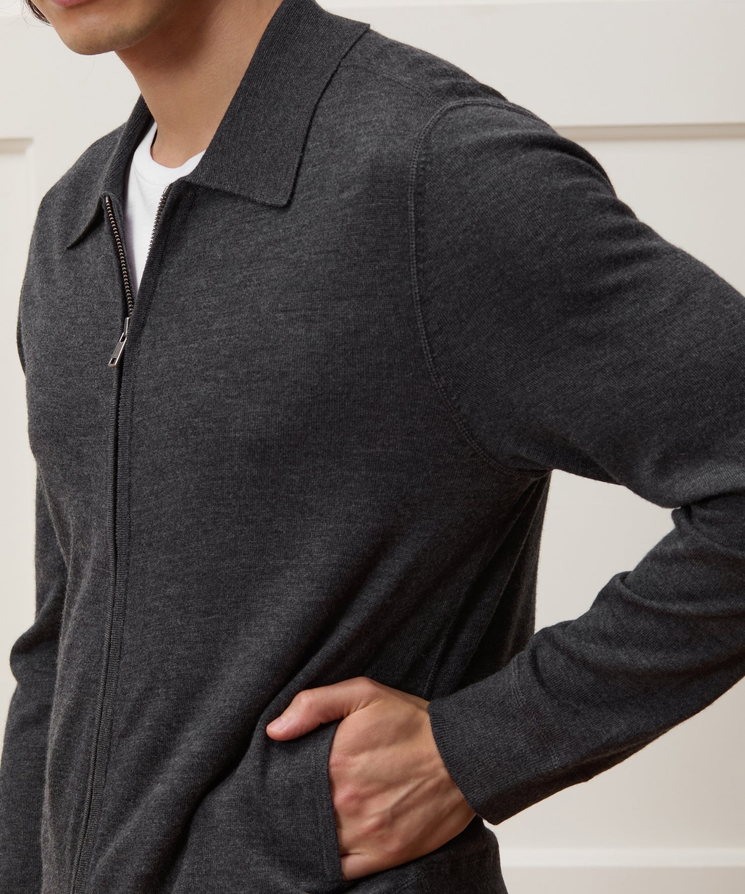 Merino Full-Zip Sweater Polo - Image 4