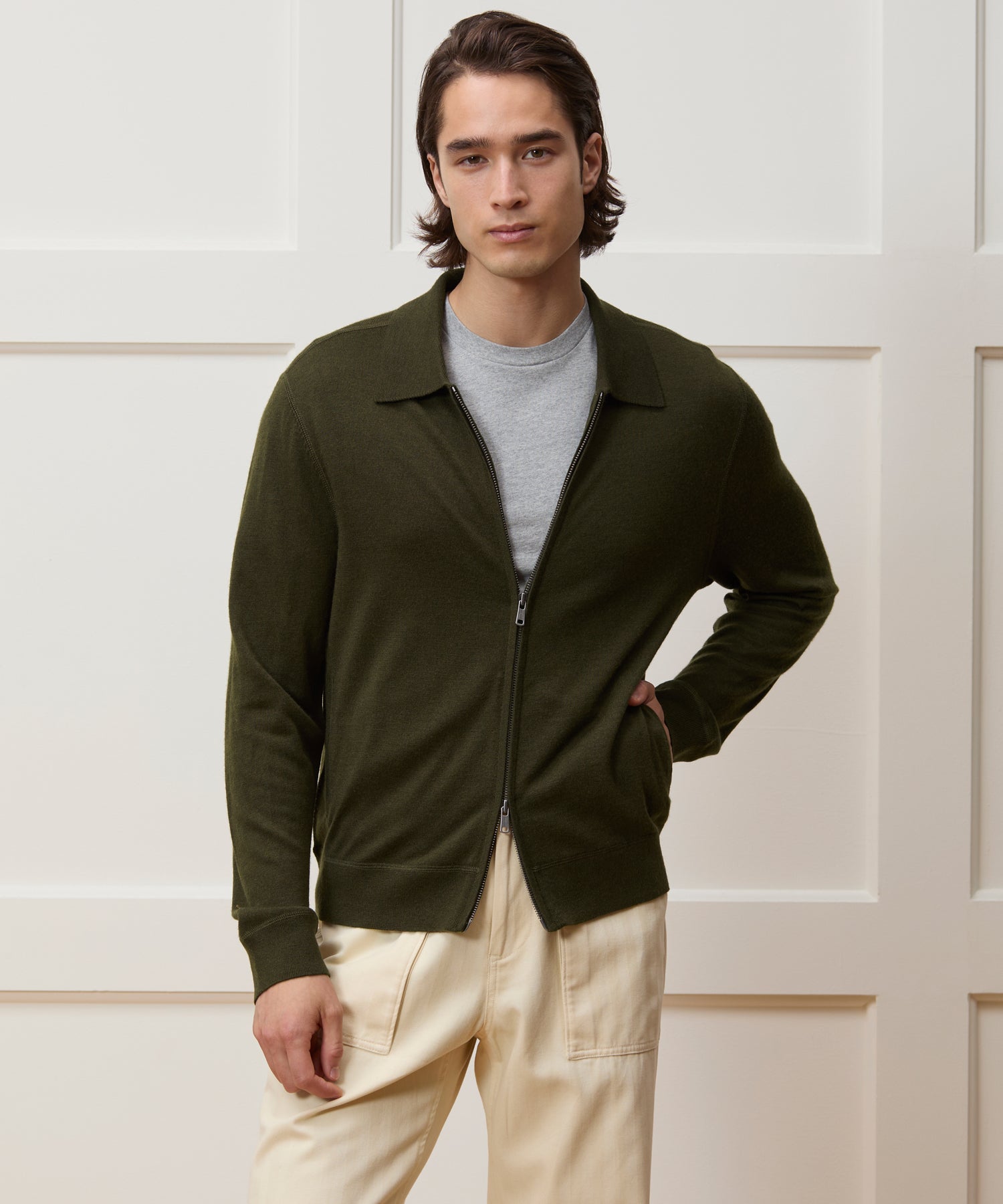 Merino Full-Zip Sweater Polo - Image 2