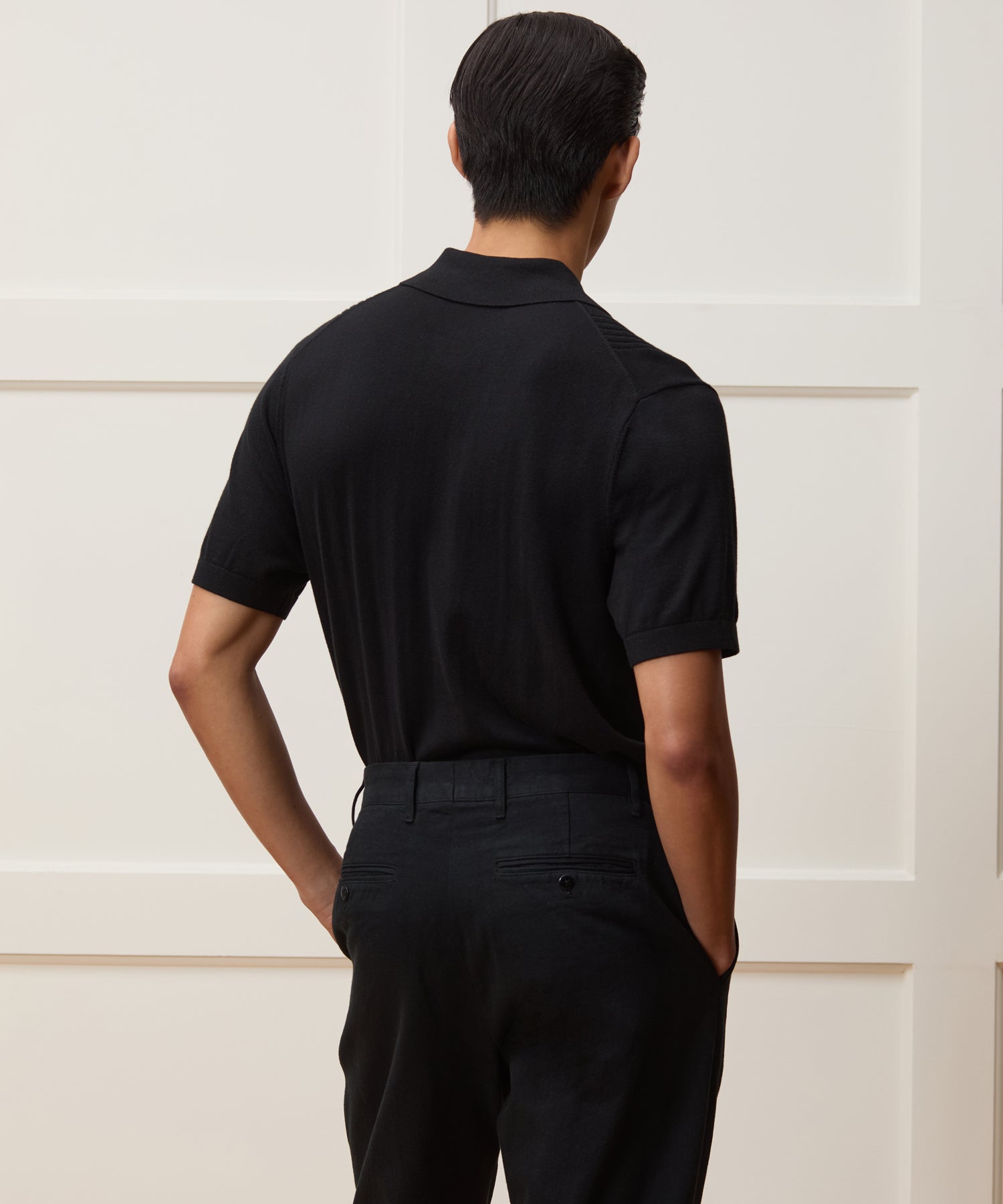 Silk-Cotton Ribbed Full-Placket Sweater Polo - Image 5
