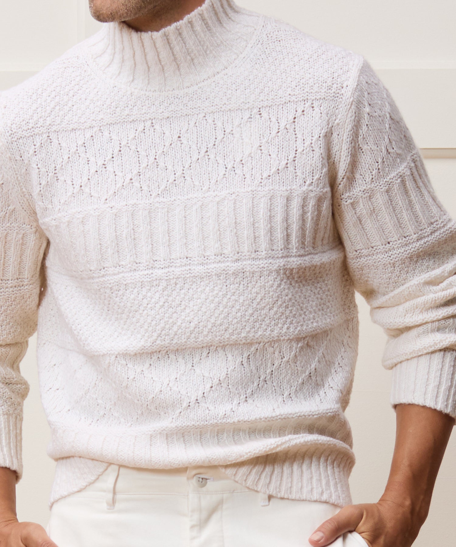 Aran Funnel Neck Sweater - Image 4