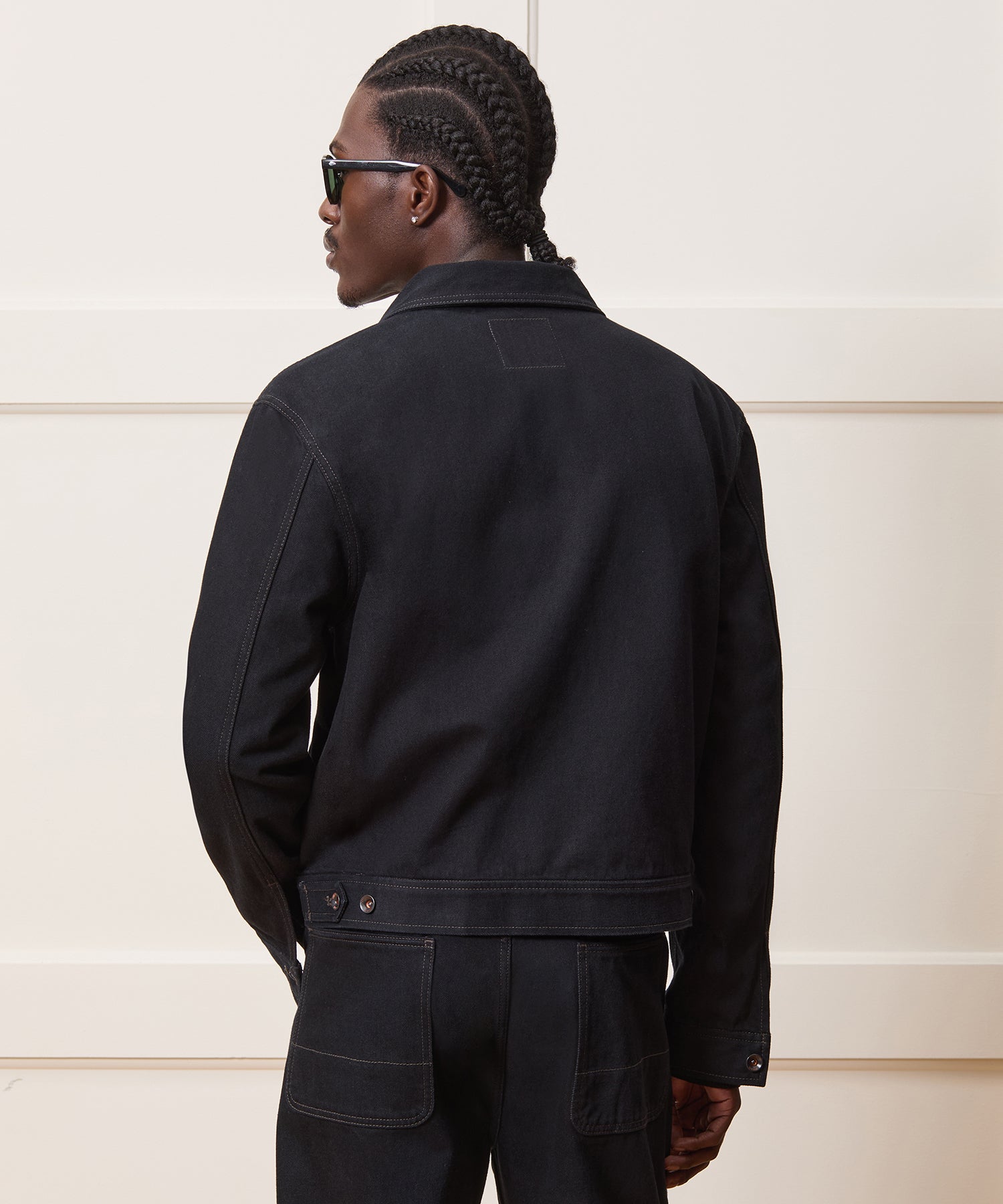 Cropped Denim Eisenhower Jacket - Image 5