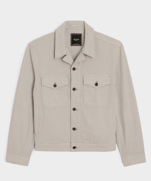 Cropped Denim Eisenhower Jacket