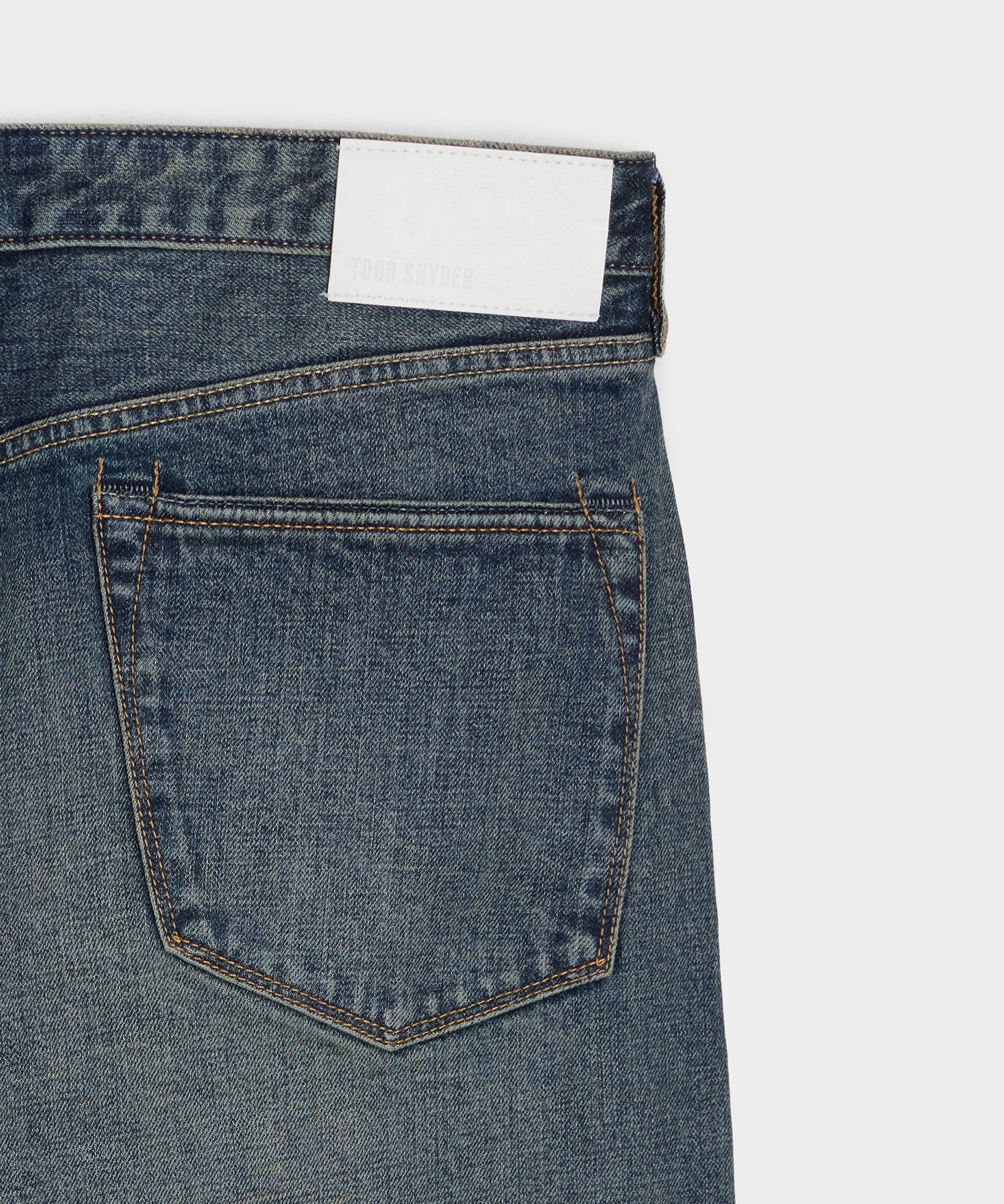 Straight Japanese Selvedge Stretch Jean in Worn Wash - Image 7
