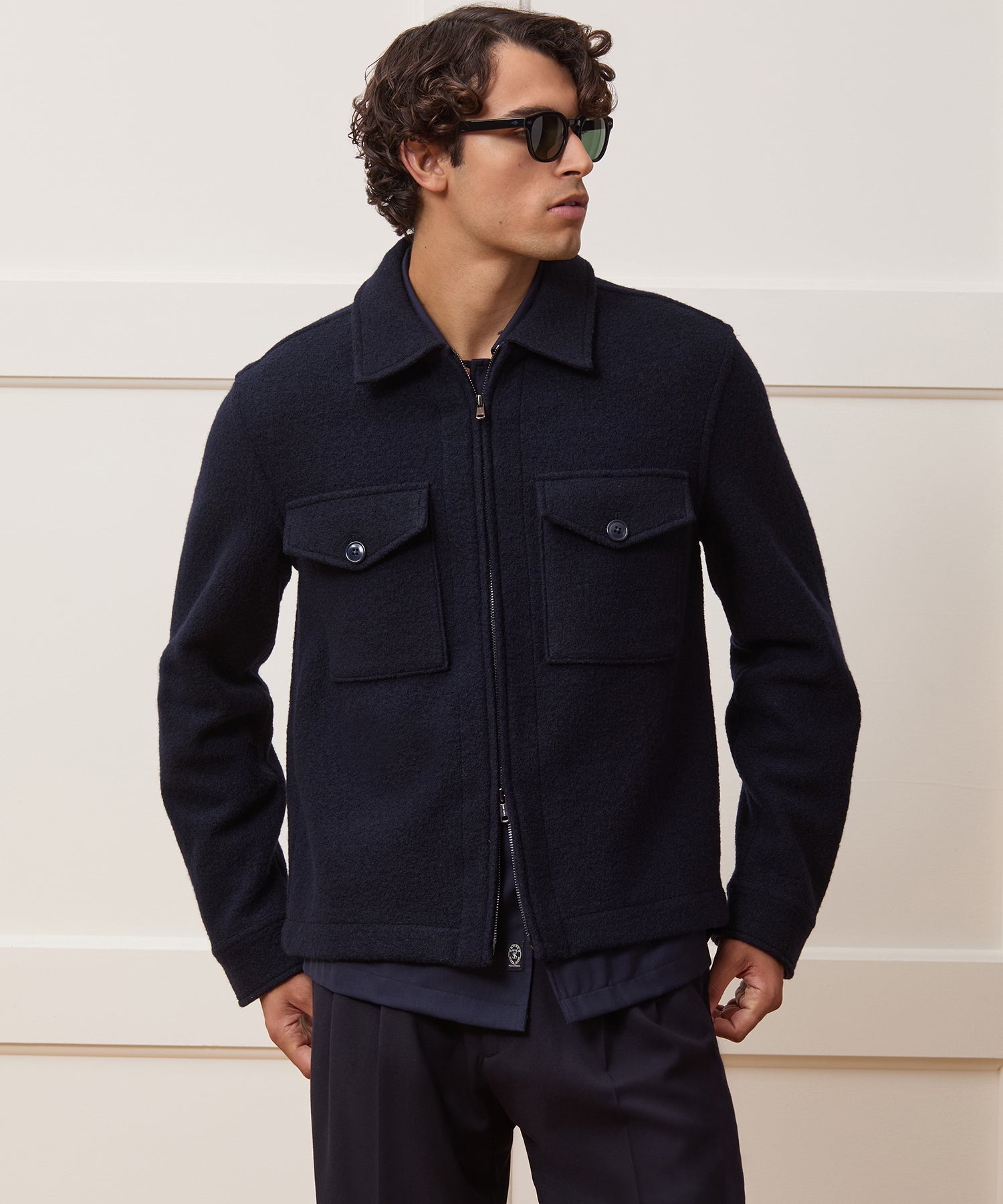 Italian Boiled Wool Full-Zip CPO Jacket - Image 2