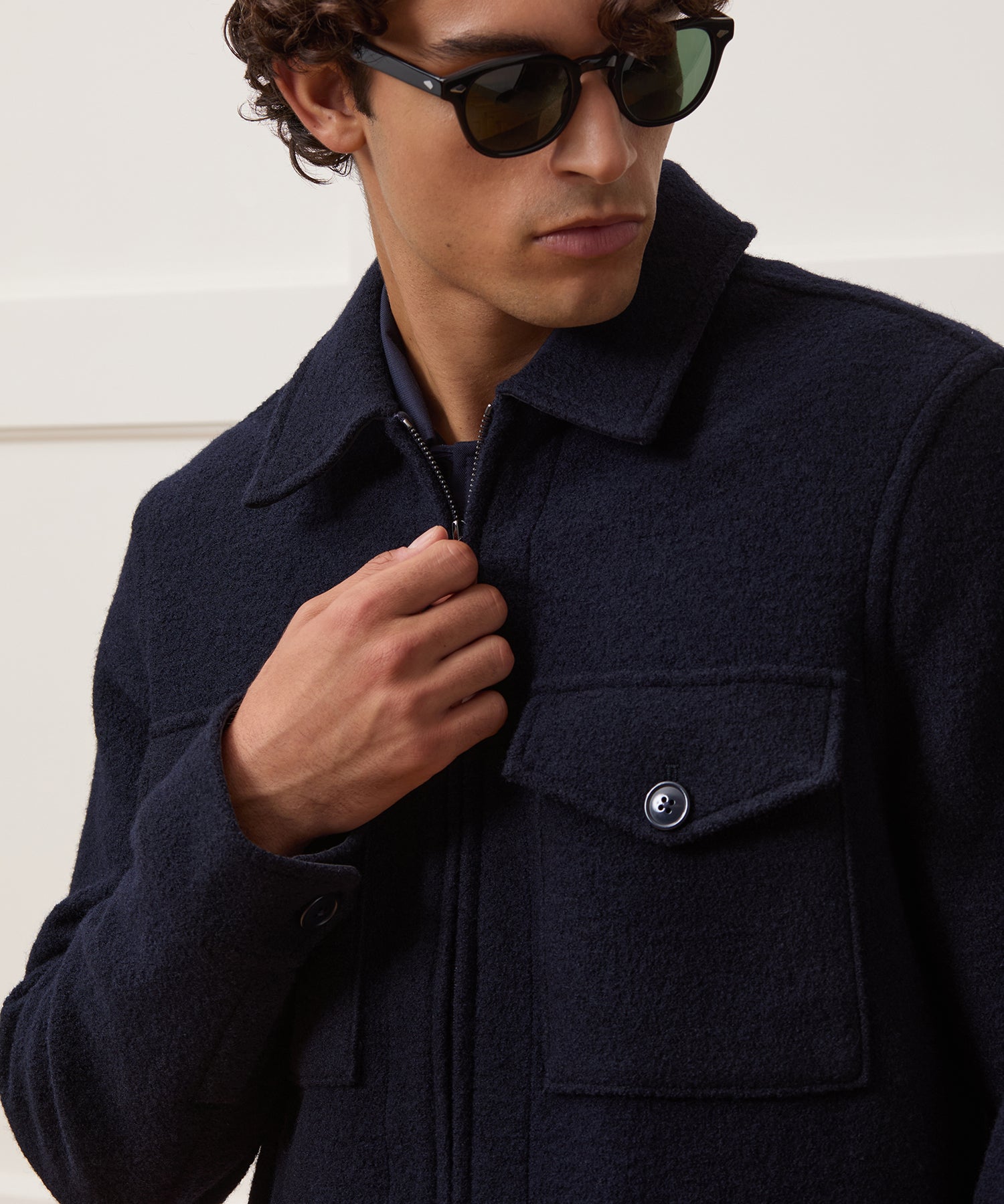 Italian Boiled Wool Full-Zip CPO Jacket - Image 5