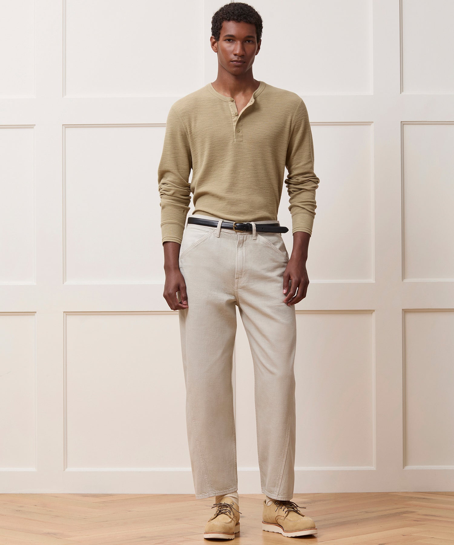 Lightweight Mini Waffle Henley - Image 3