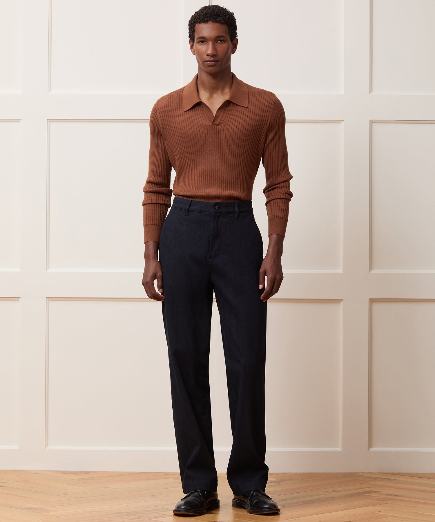 Relaxed Striped Denim Chino in Overdyeed Indigo - Image 3