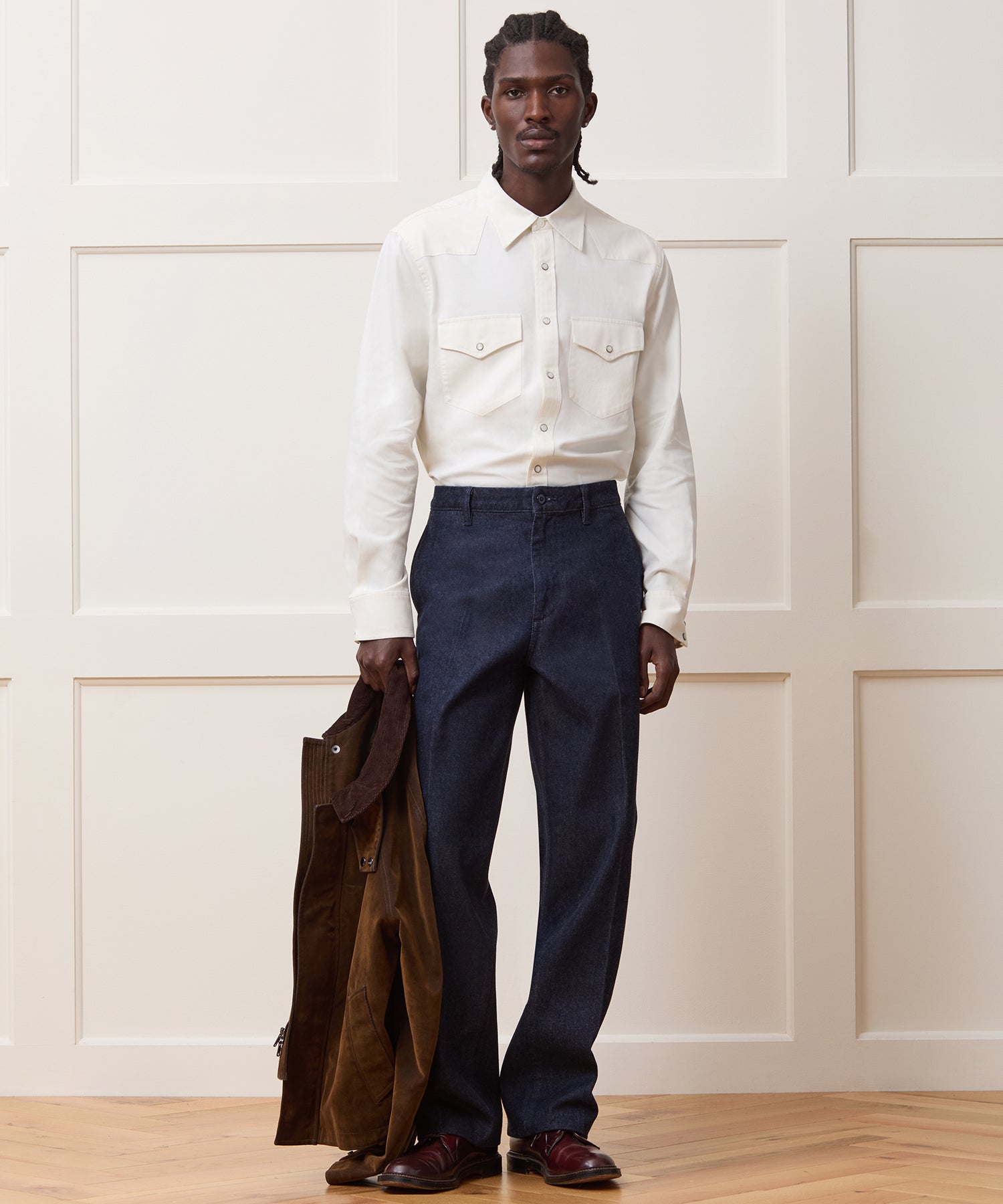 Relaxed Creased Denim Chino in Indigo - Image 3