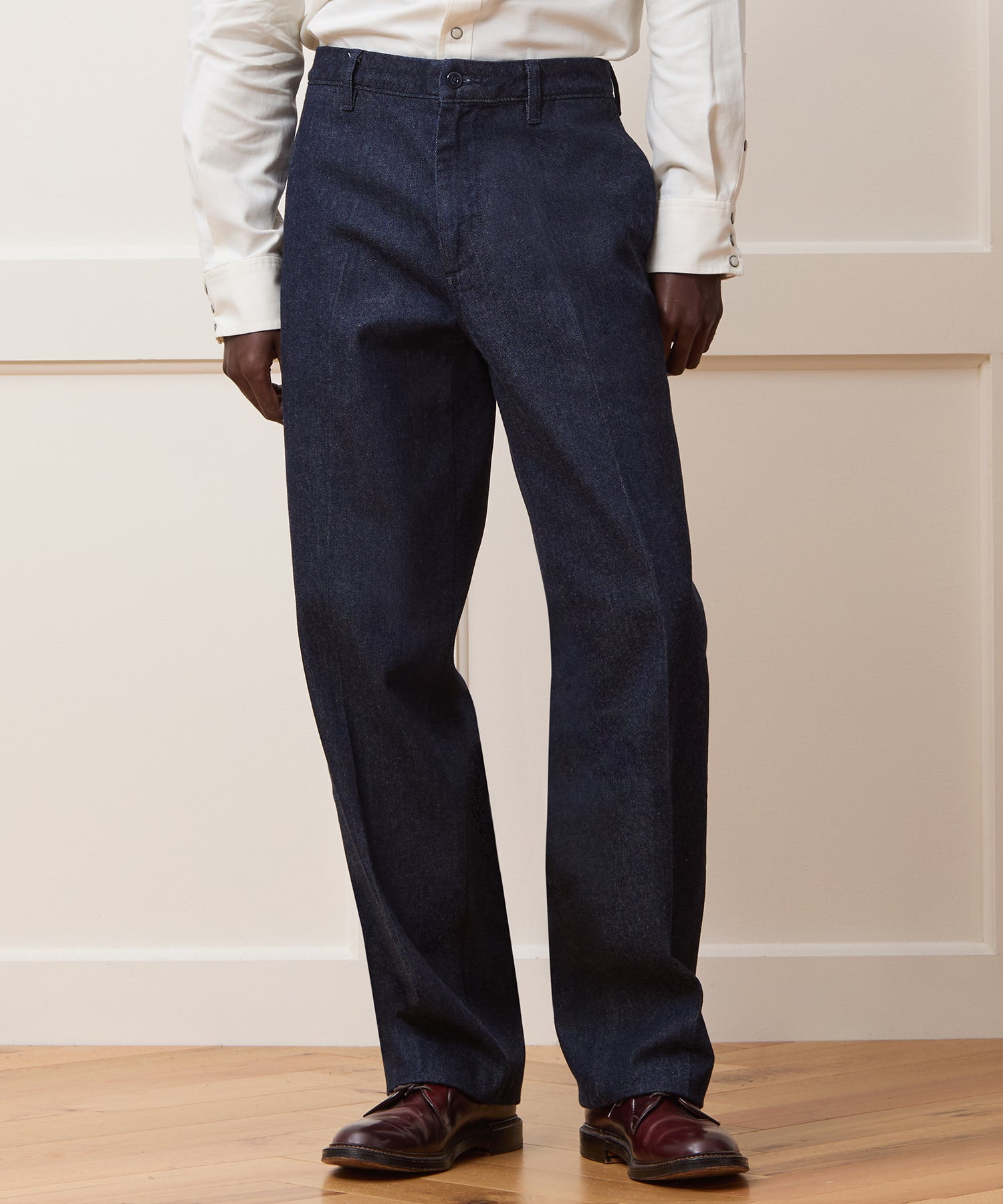 Relaxed Creased Denim Chino in Indigo - Image 2