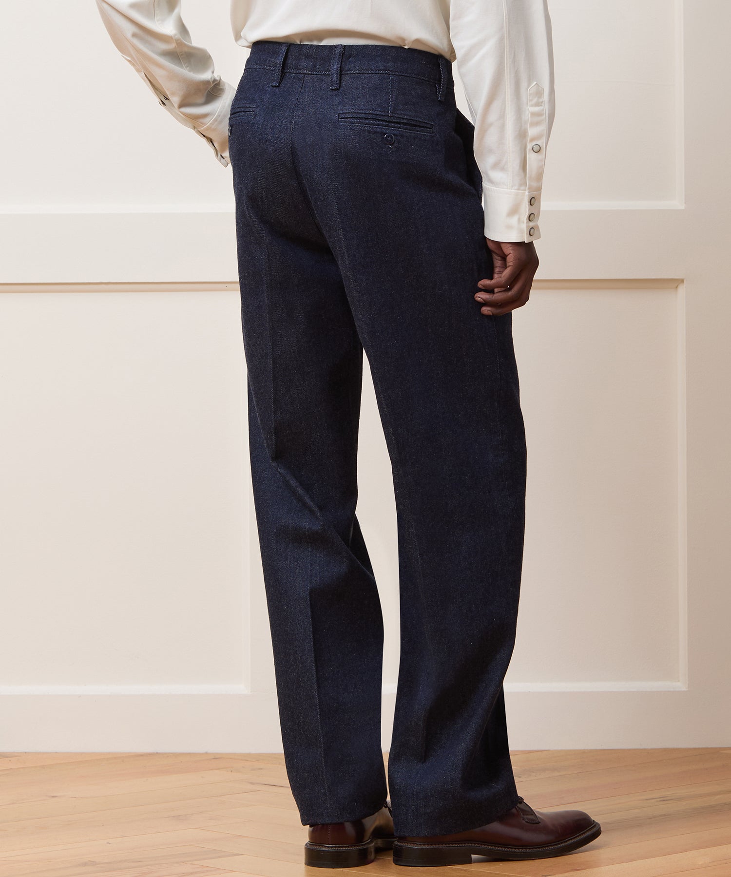 Relaxed Creased Denim Chino in Indigo - Image 5