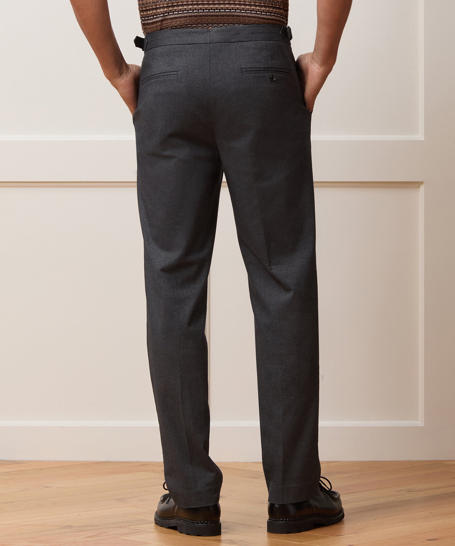 Italian Heathered Cotton Side Tab Trouser - Image 5