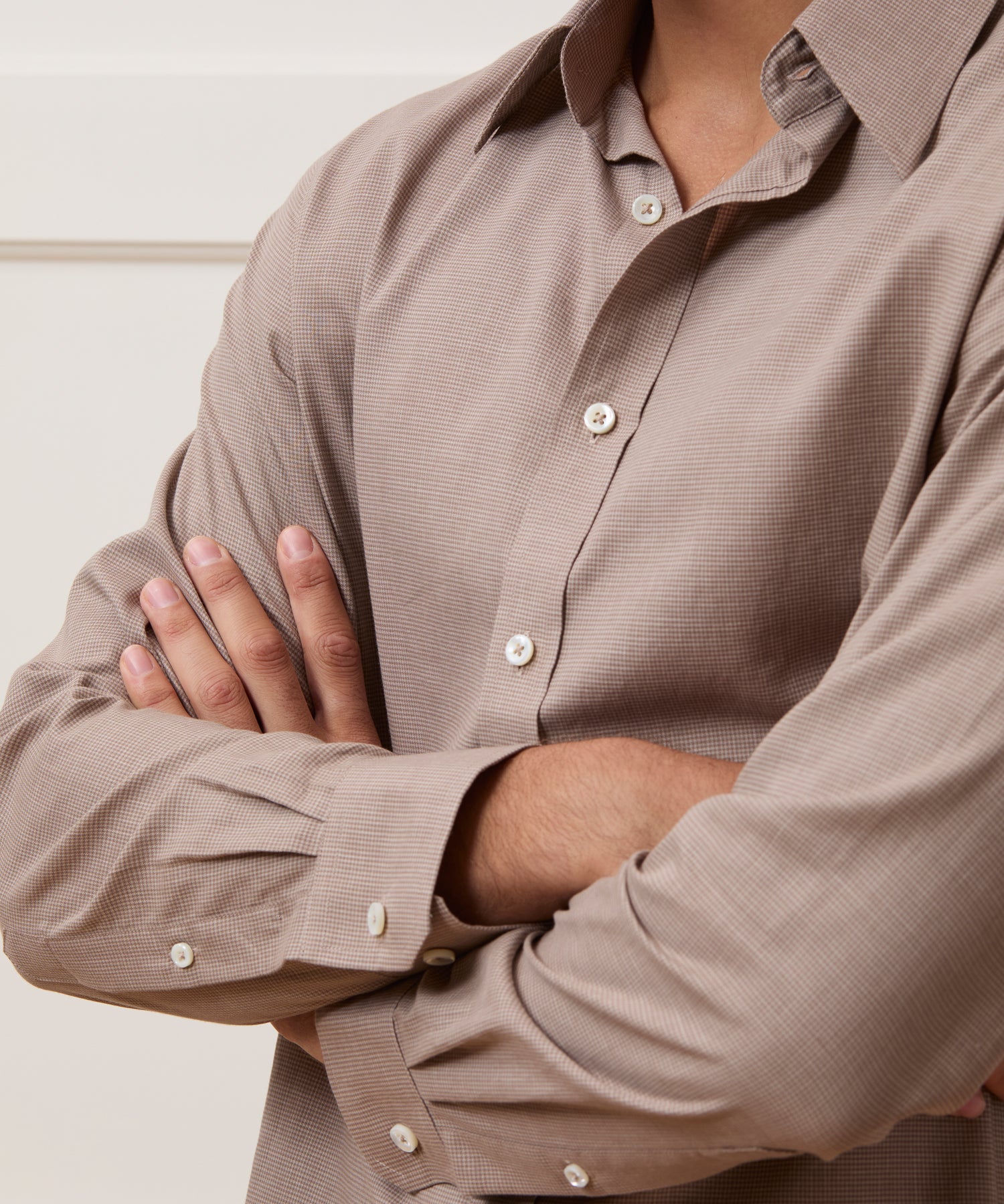 Lightweight Flannel Long Point Collar Dress Shirt - Image 3