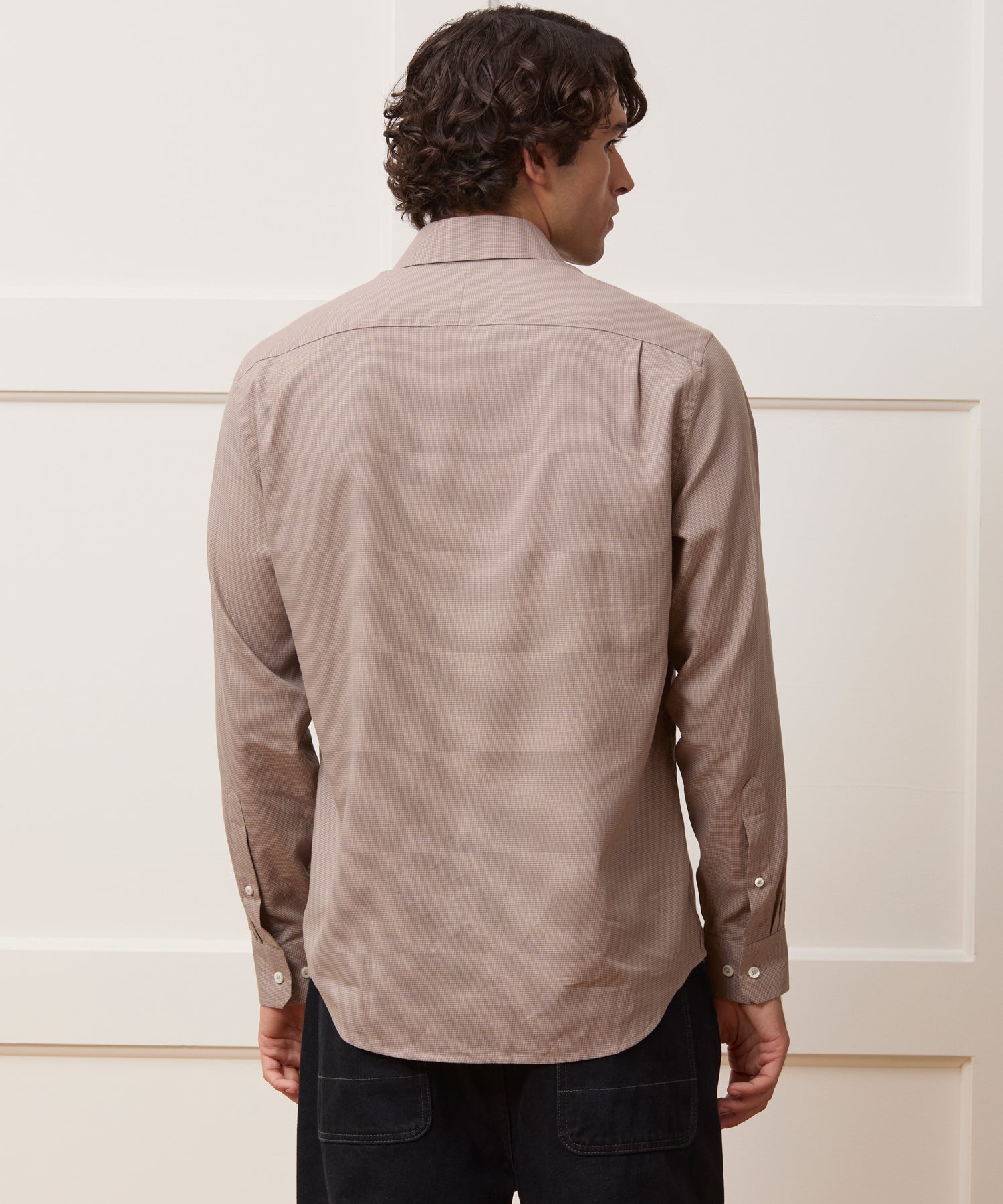 Lightweight Flannel Long Point Collar Dress Shirt - Image 4