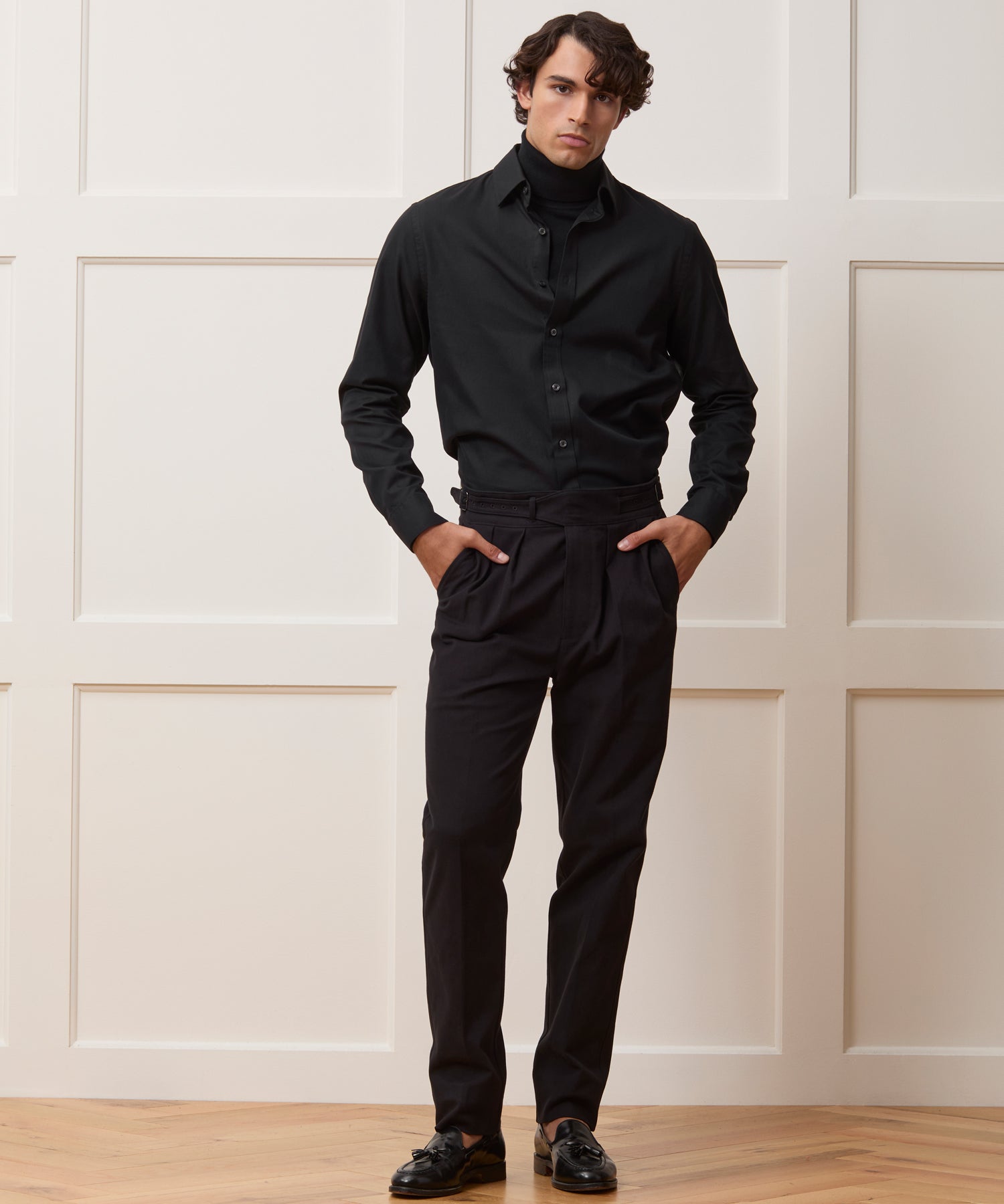 Cotton Twill Long Point Collar Shirt - Image 5
