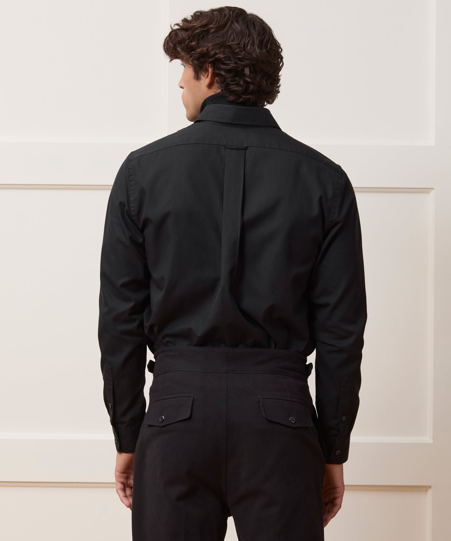 Cotton Twill Long Point Collar Shirt - Image 4