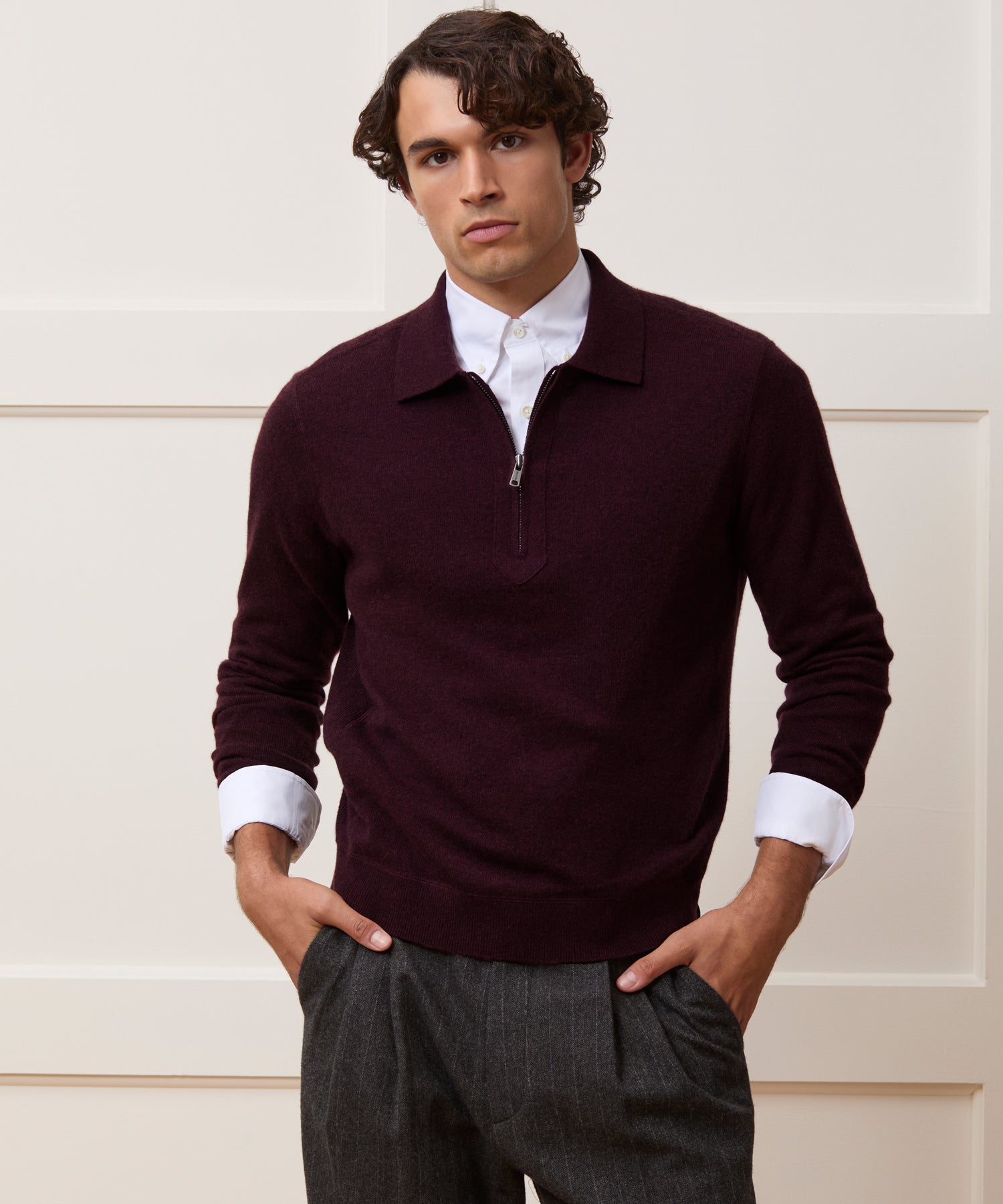 Cashmere Quarter-Zip Sweater Polo - Image 2