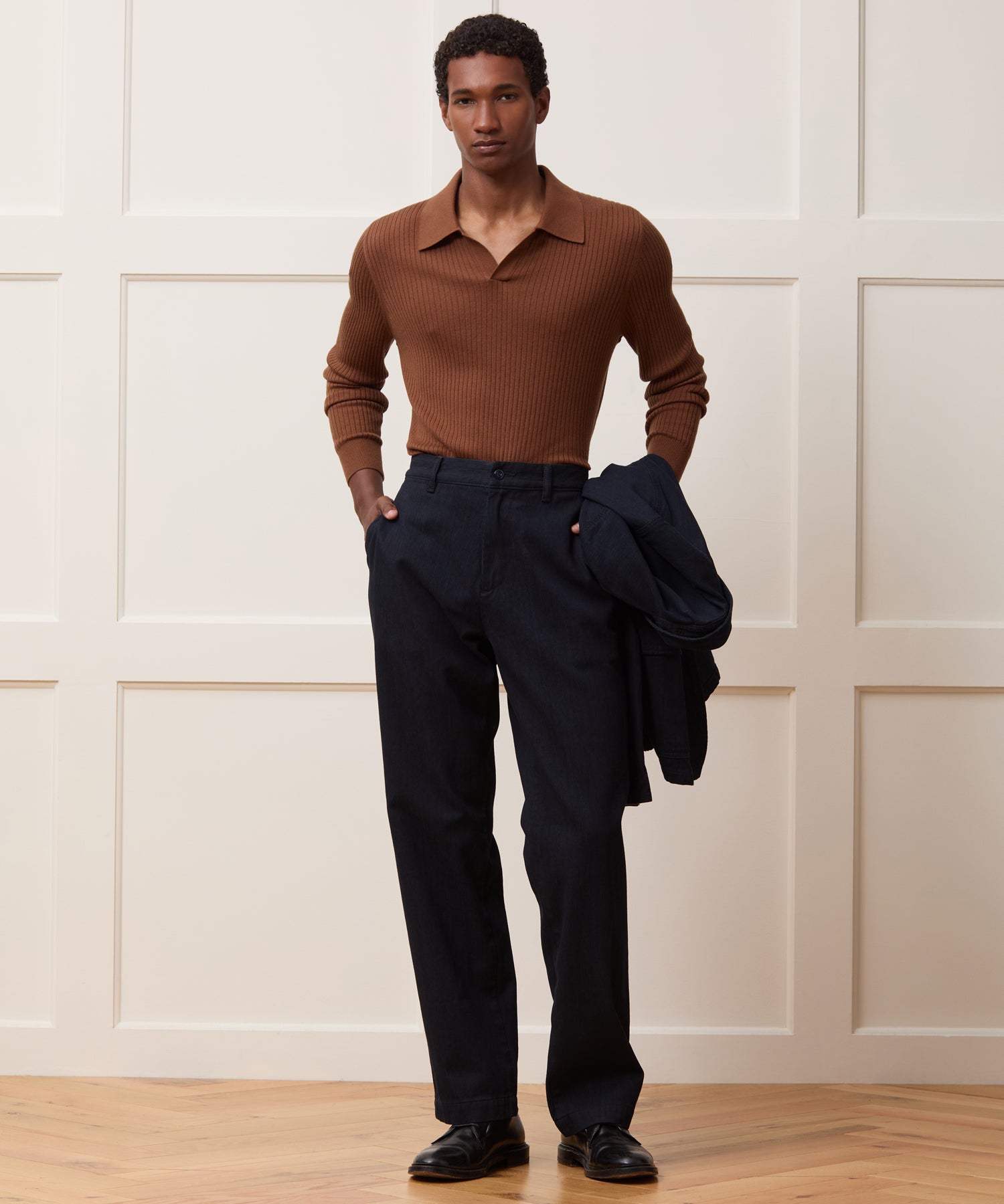 Silk-Cashmere Ribbed Montauk Sweater Polo - Image 3
