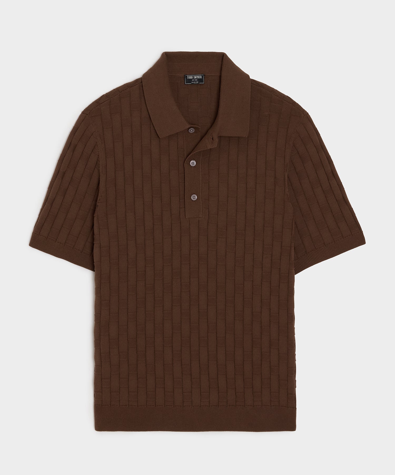 Relaxed Cotton Basketweave Sweater Polo