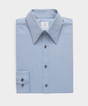 Slim Twill Long Collar Dress Shirt