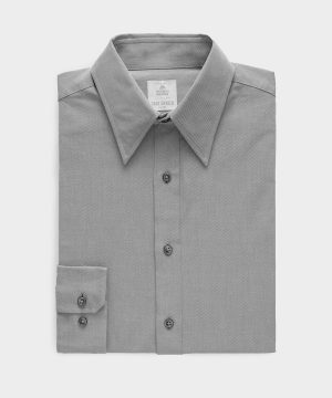 Slim Twill Long Collar Dress Shirt