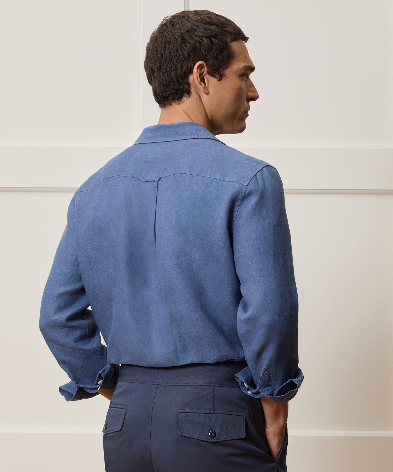 Cropped Sea Soft Irish Linen Camp Collar Shirt - Image 5