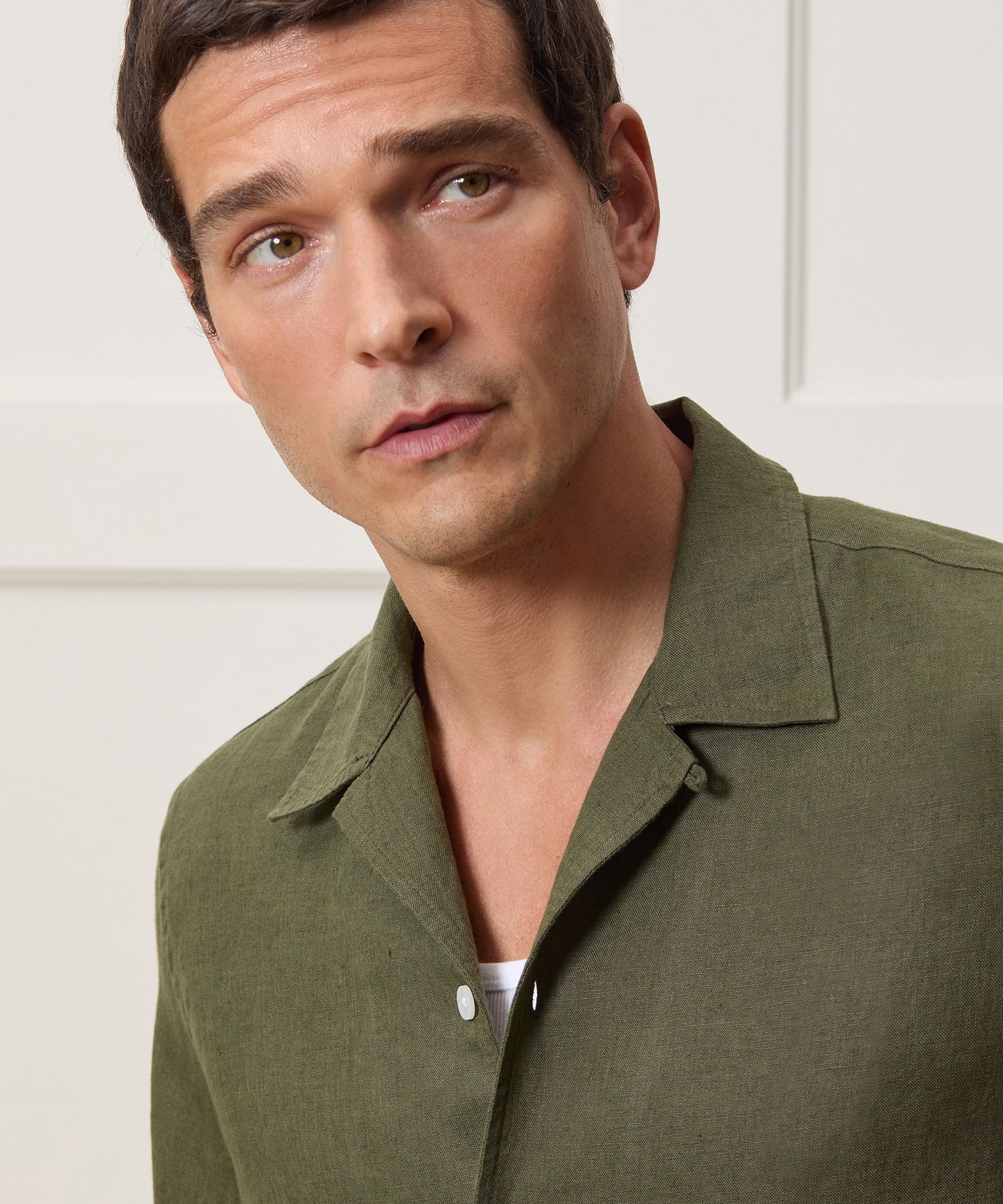 Cropped Sea Soft Irish Linen Camp Collar Shirt - Image 4