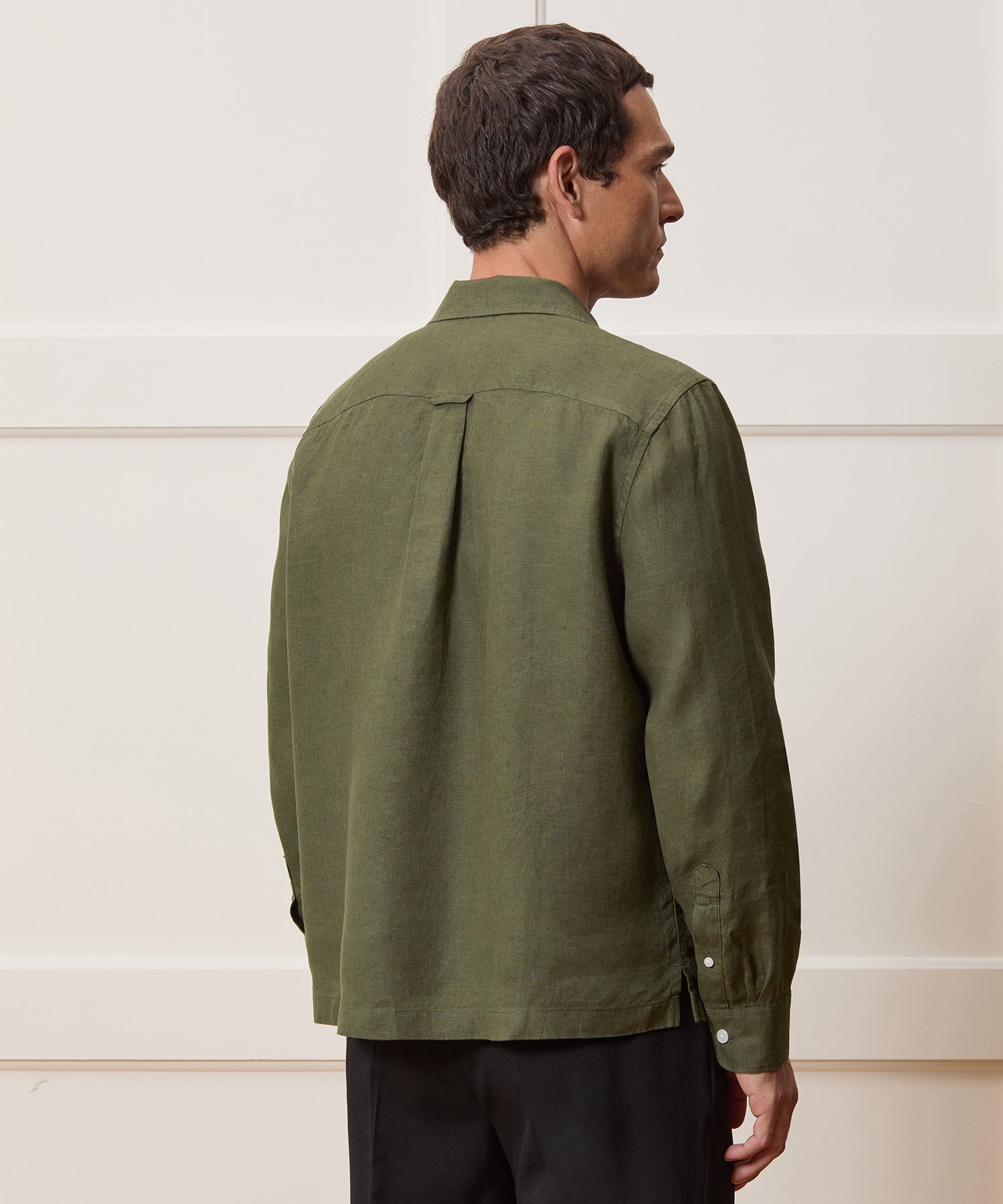 Cropped Sea Soft Irish Linen Camp Collar Shirt - Image 5