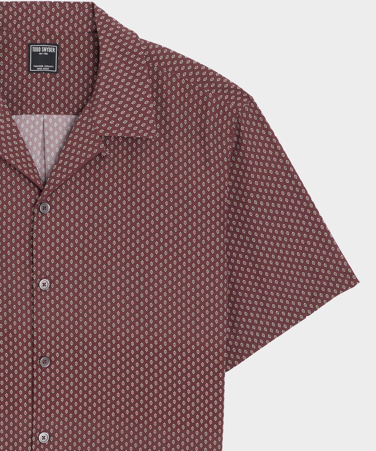 Cropped Silk Geo Camp Collar Shirt - Image 6