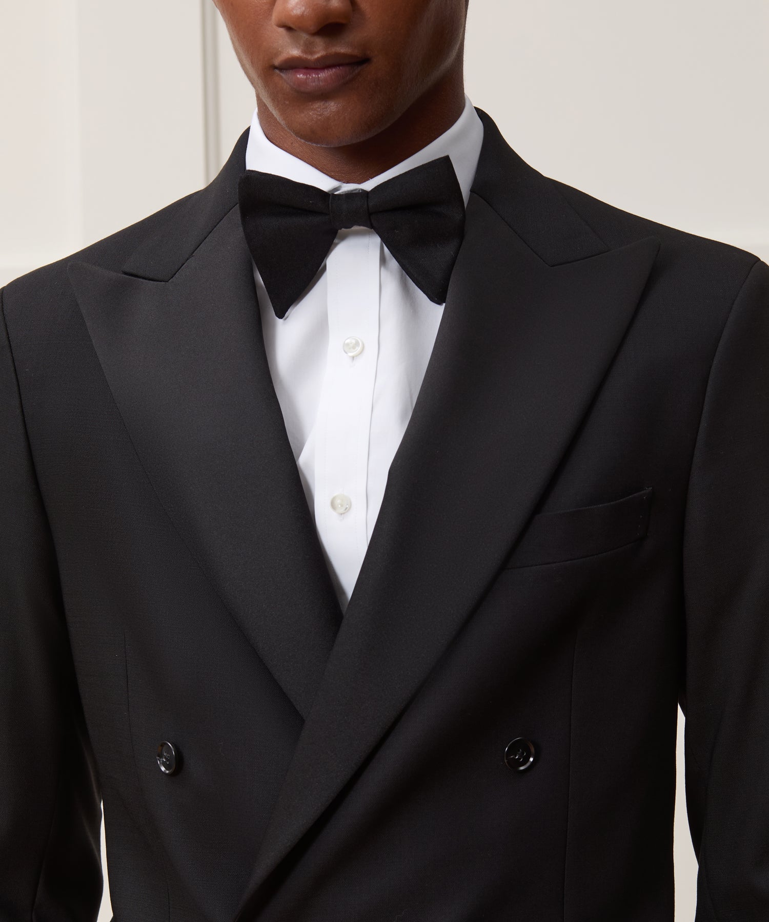 Slim Italian Wool Double-Breasted Tuxedo - Image 4