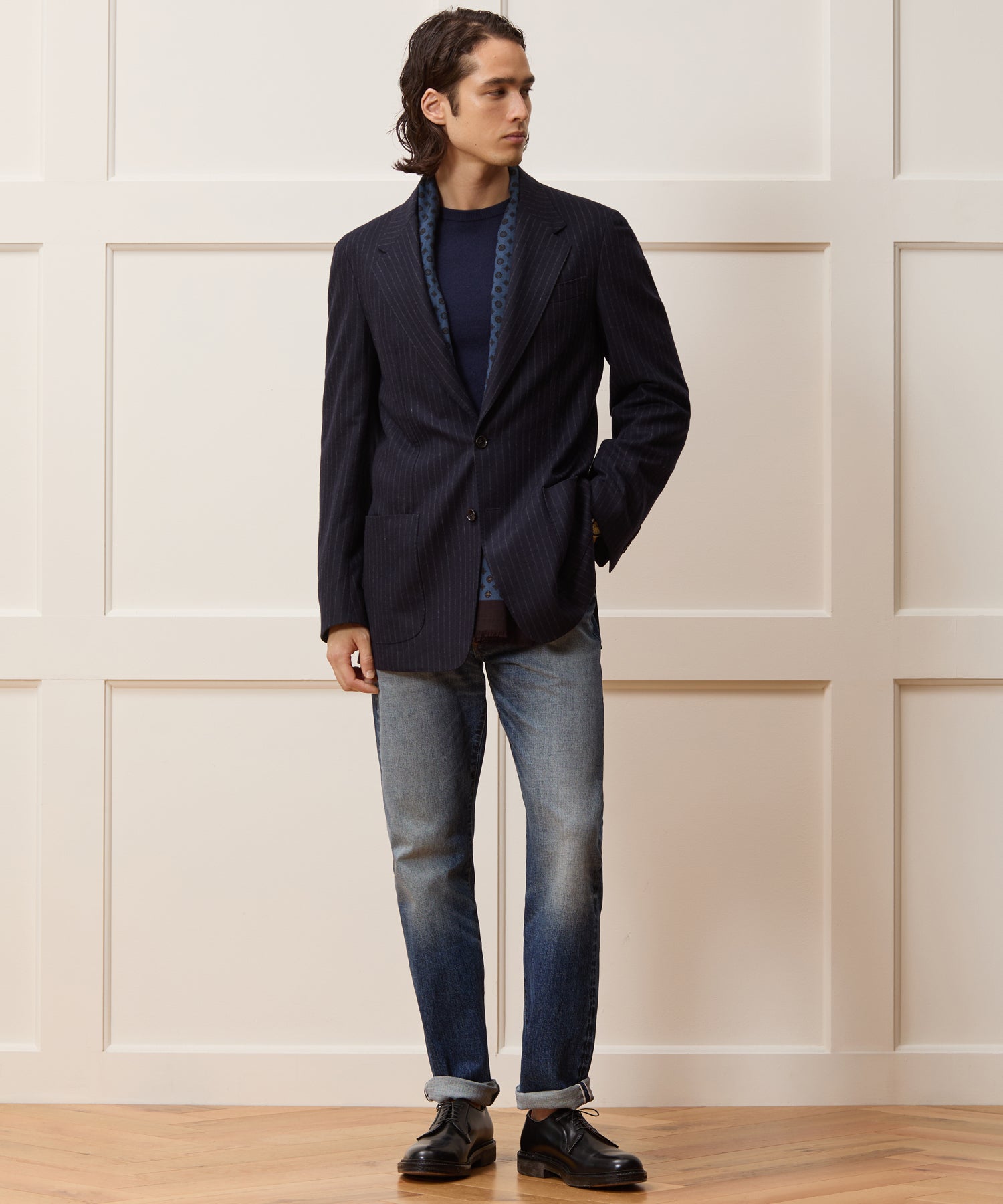 Italian Flannel Pinstripe Wythe Sport Coat - Image 3