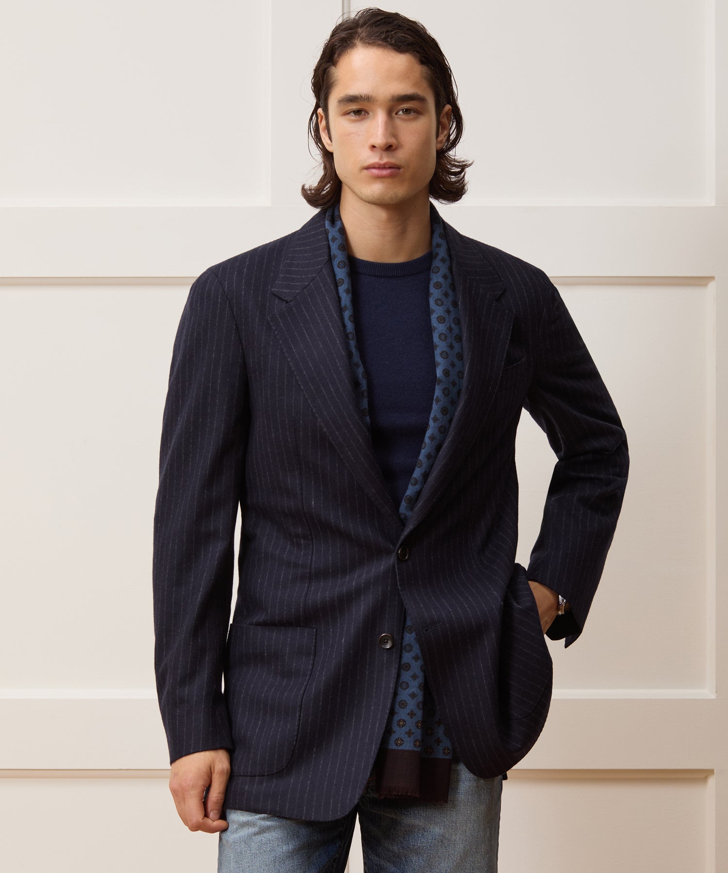 Italian Flannel Pinstripe Wythe Sport Coat - Image 2