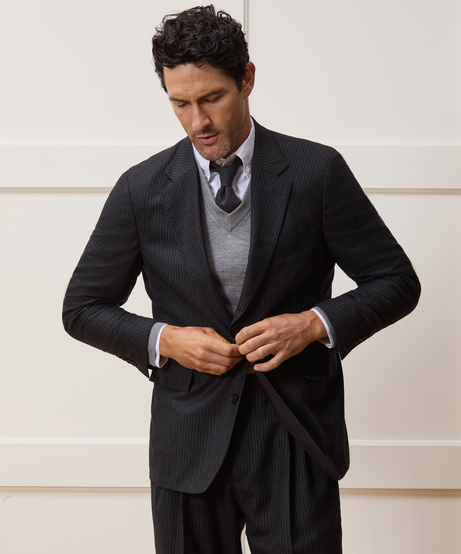 Italian Flannel Pinstripe Wythe Jacket - Image 2