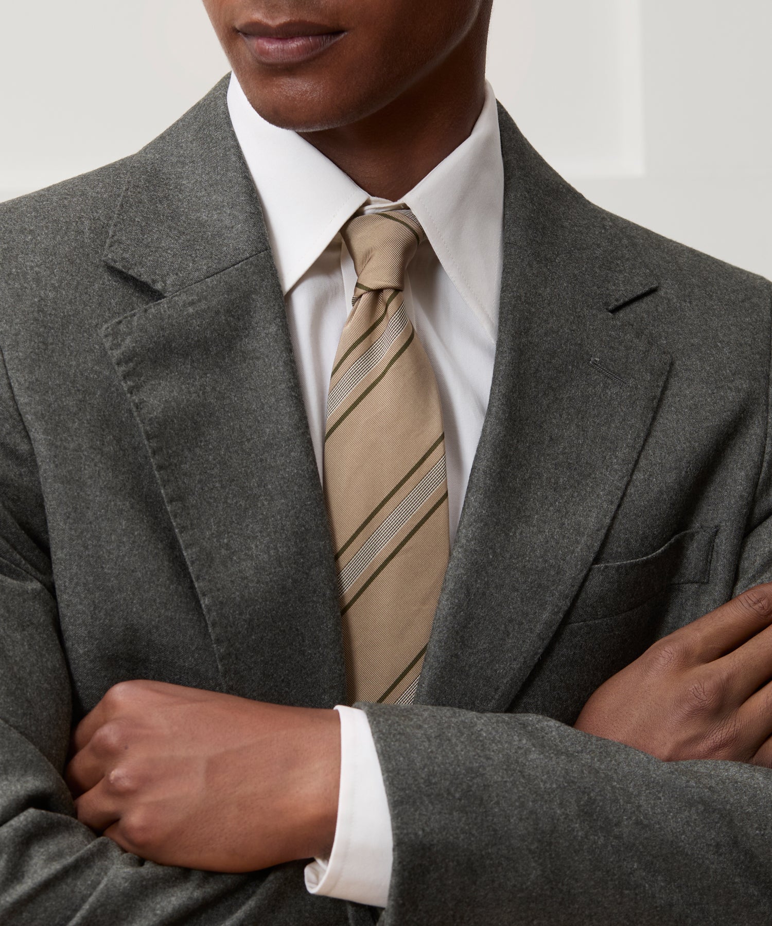 Italian Silk-Cotton Stripe Tie - Image 2