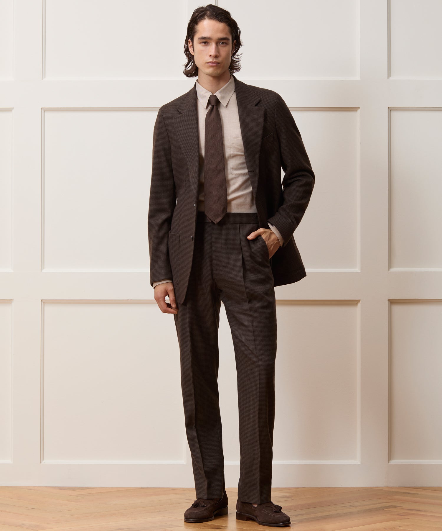 Italian Flannel Houndstooth Madison Jacket - Image 3