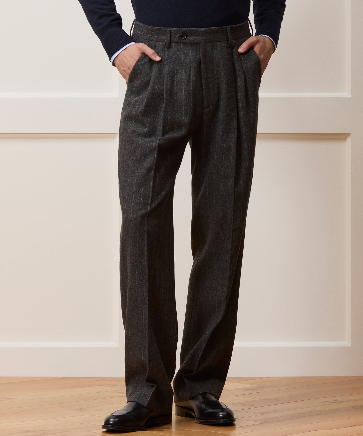 Italian Flannel Pinstripe Double-Breasted Wythe Suit - Image 6