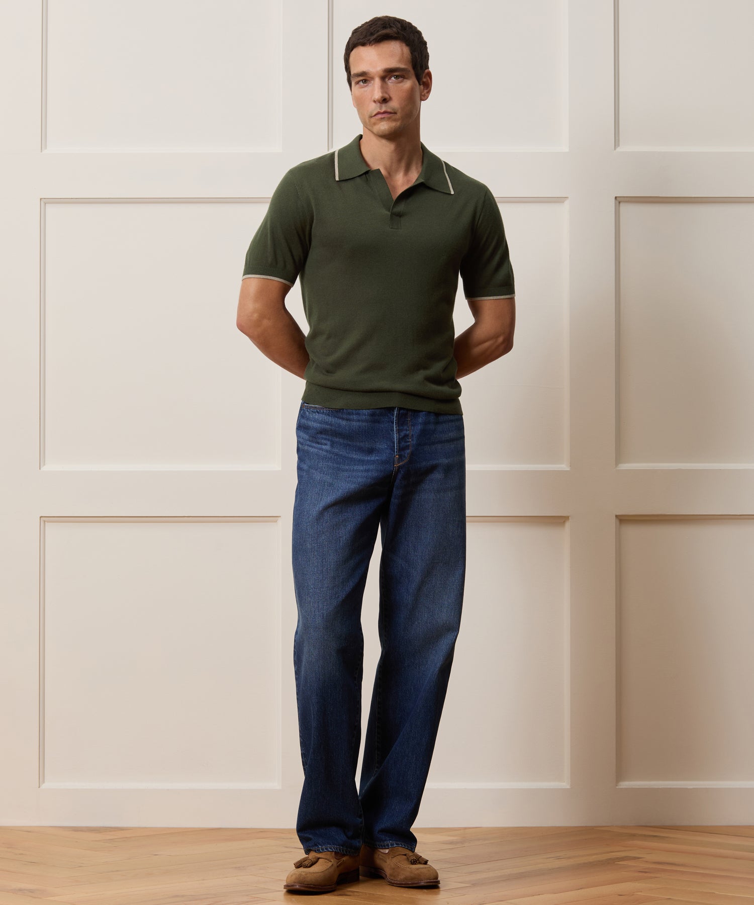 Silk-Cashmere Tipped Montauk Sweater Polo - Image 3