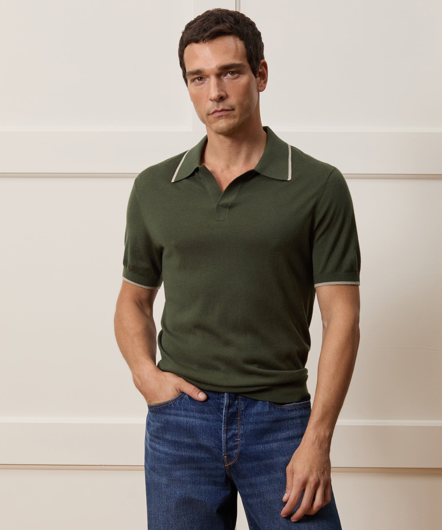 Silk-Cashmere Tipped Montauk Sweater Polo - Image 2