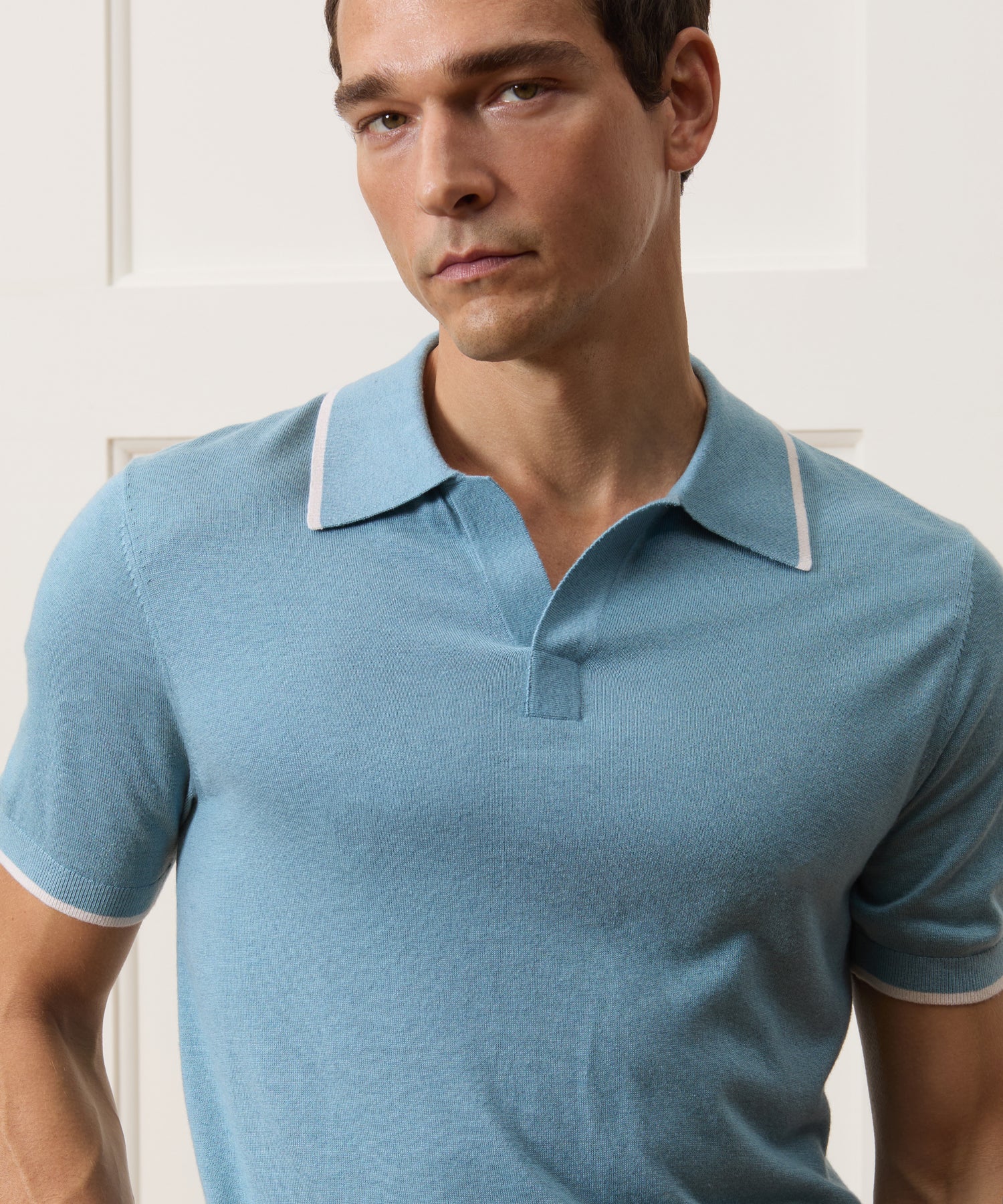 Silk-Cashmere Tipped Montauk Sweater Polo - Image 4