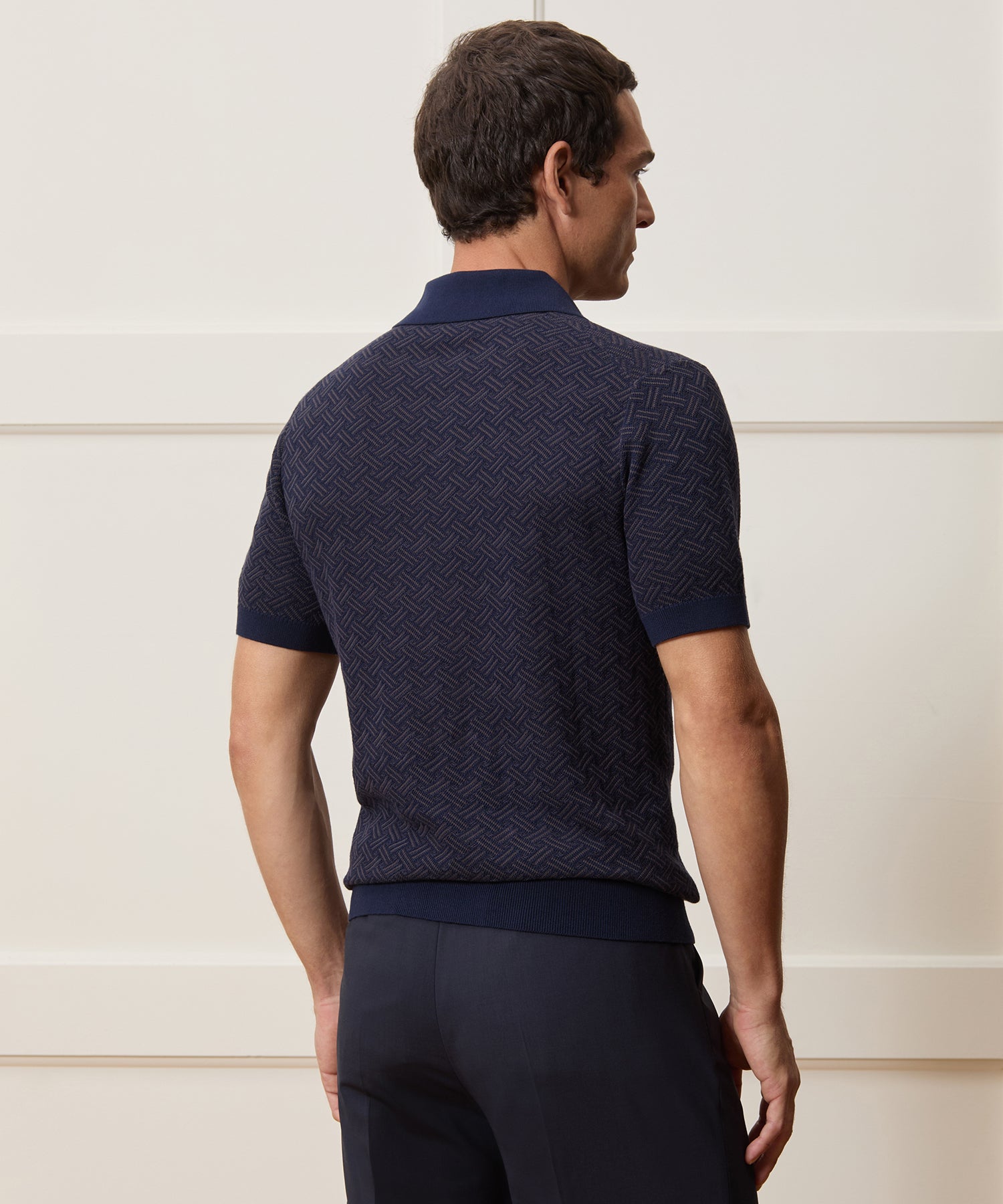Cotton Basketweave Sweater Polo - Image 5