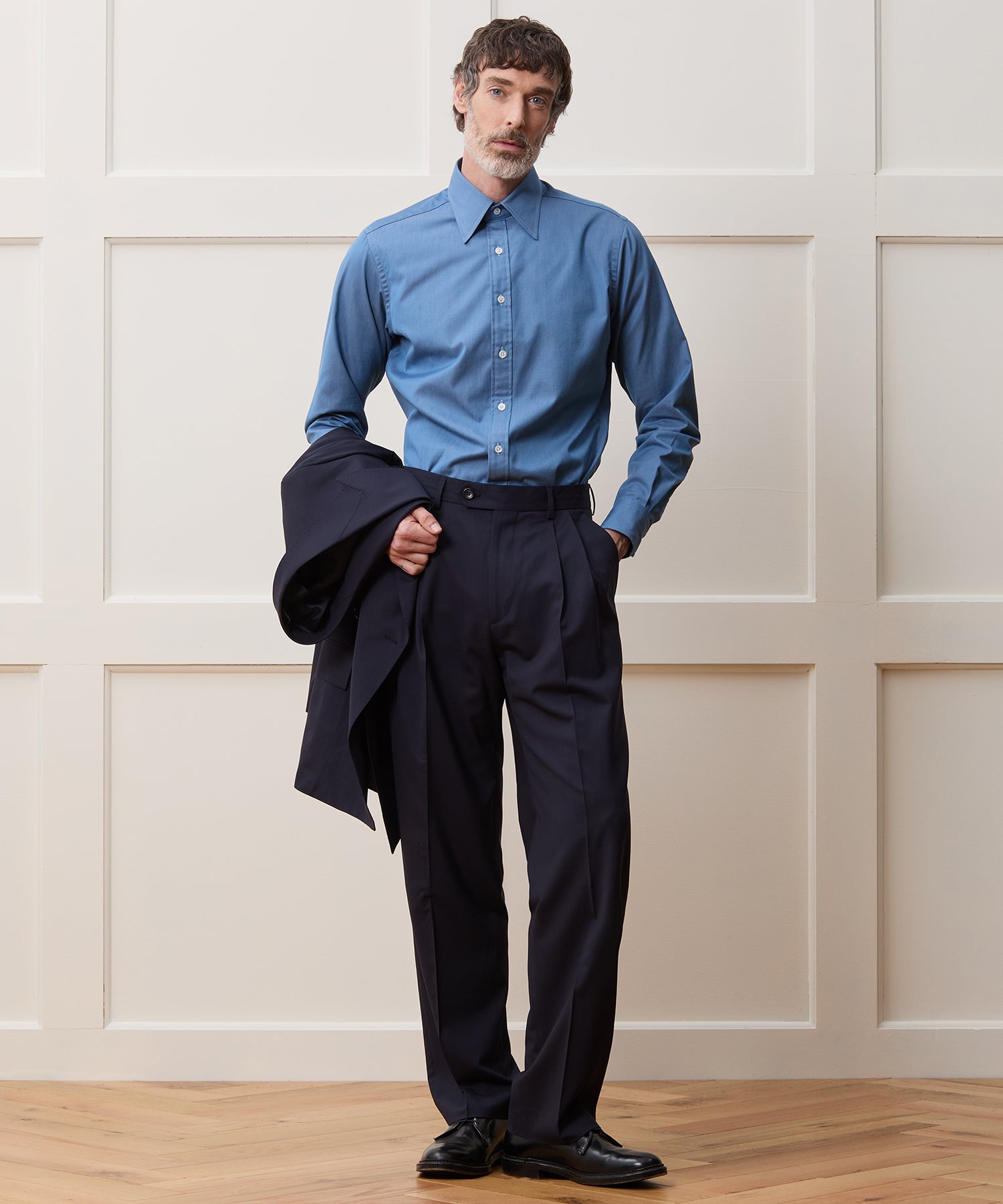Hamilton + Todd Snyder Chambray Long Point Collar Dress Shirt - Image 5