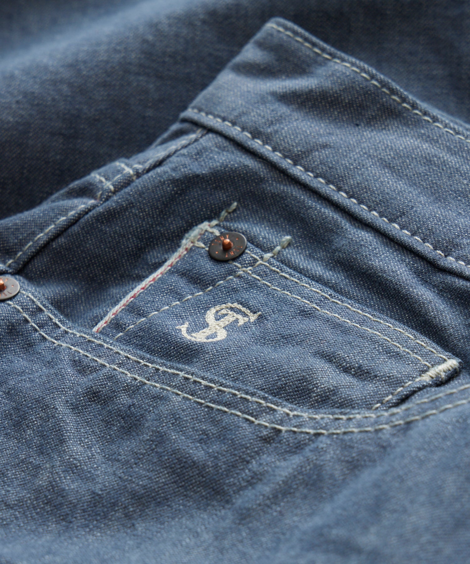 Slim Lightweight Japanese Selvedge Jean in Slate Blue - Image 6