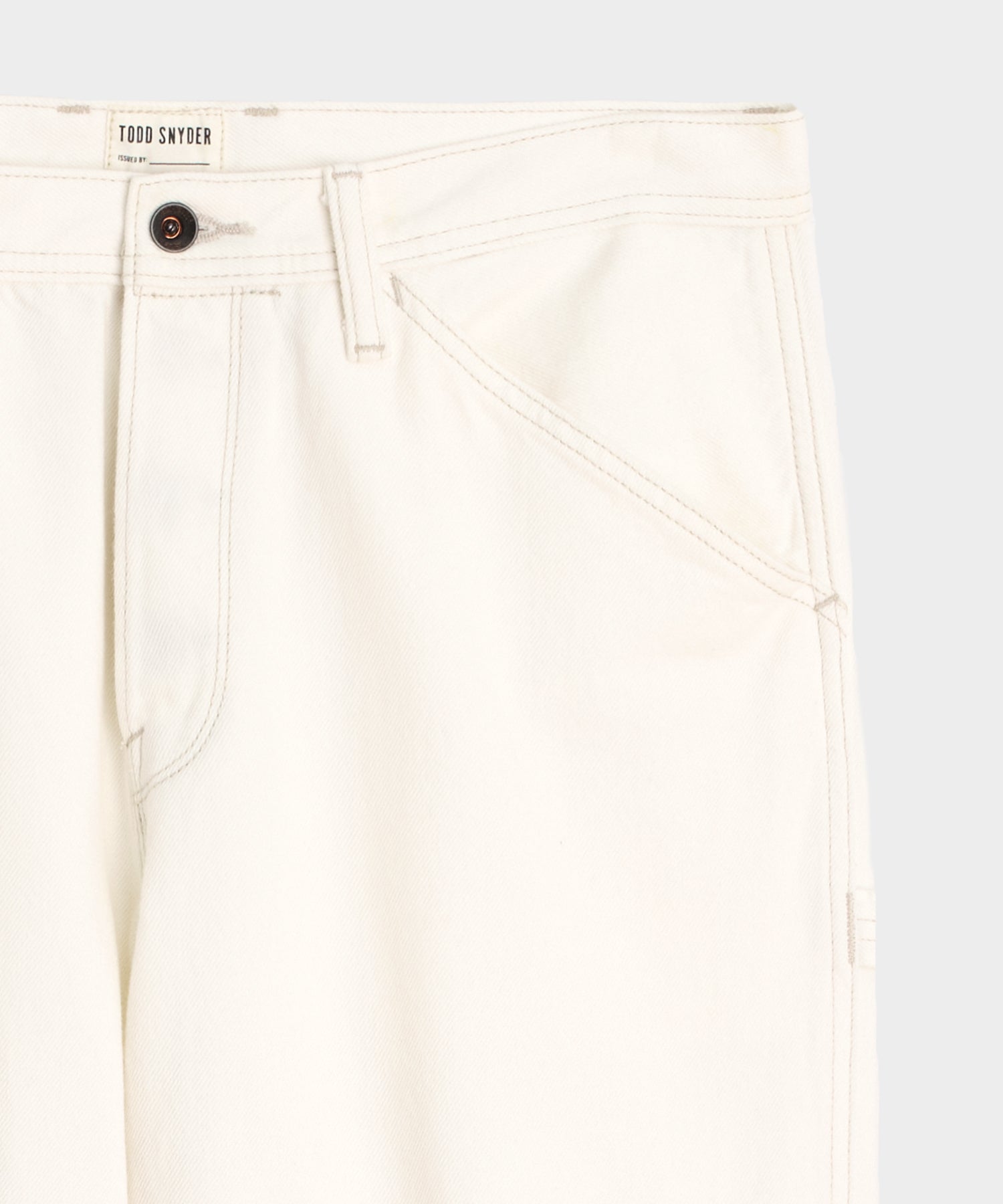 Relaxed Selvedge Carpenter Jean in White - Image 6