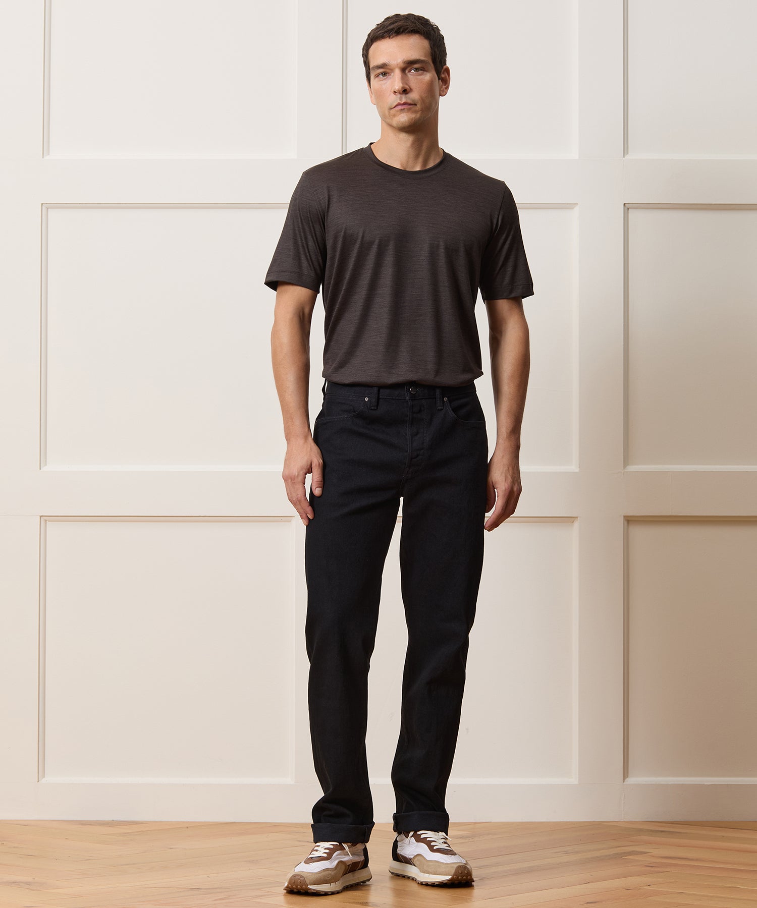 Straight Japanese Selvedge Stretch Jean in Black - Image 3