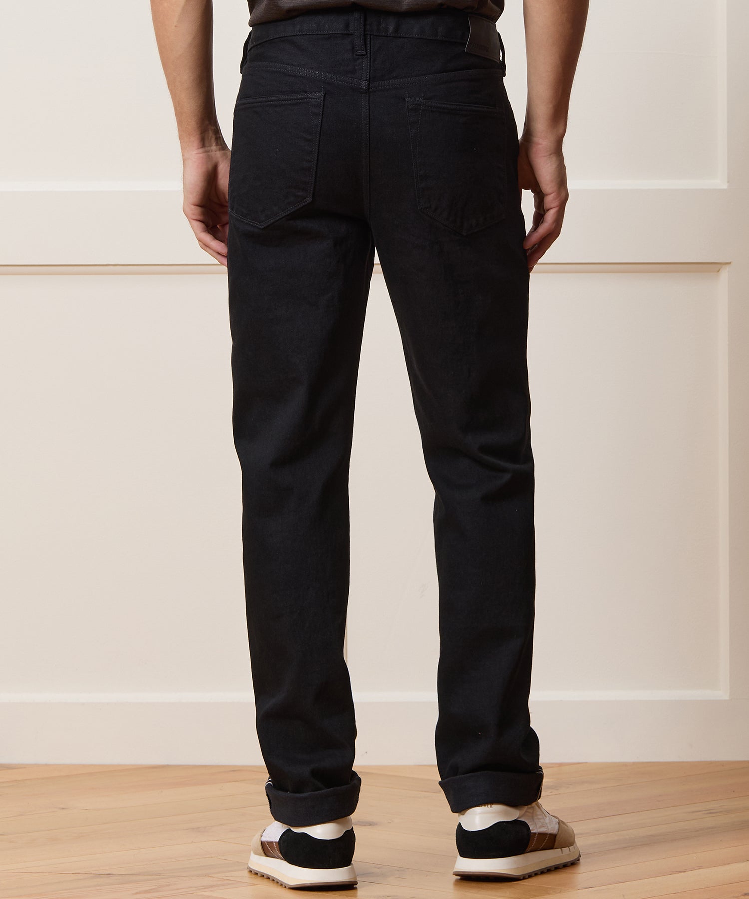Straight Japanese Selvedge Stretch Jean in Black - Image 4