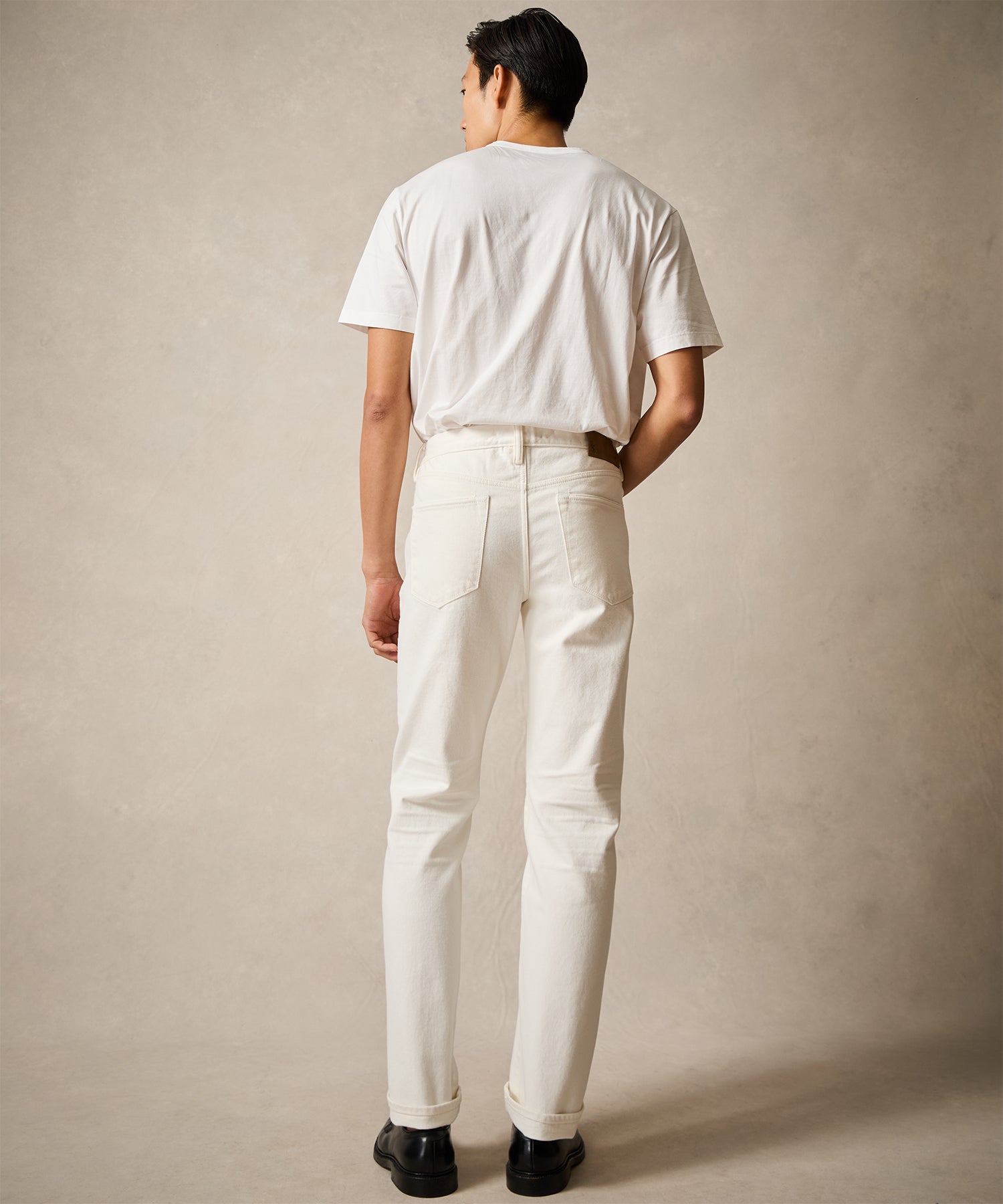 Straight Japanese Selvedge Stretch Jean in White - Image 4