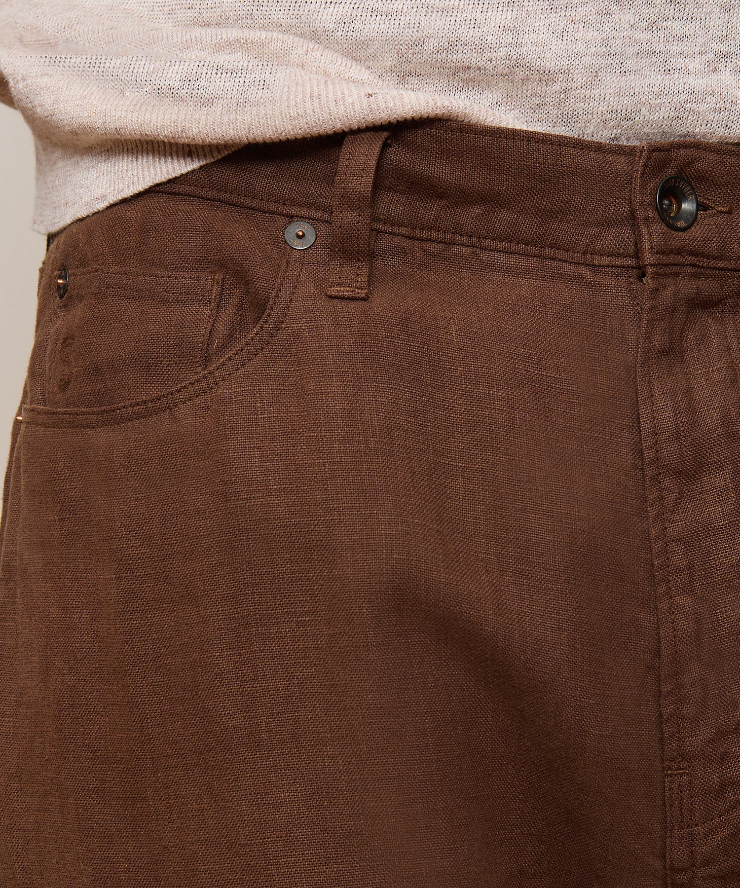 Straight Fit 5-Pocket Linen Pant - Image 5
