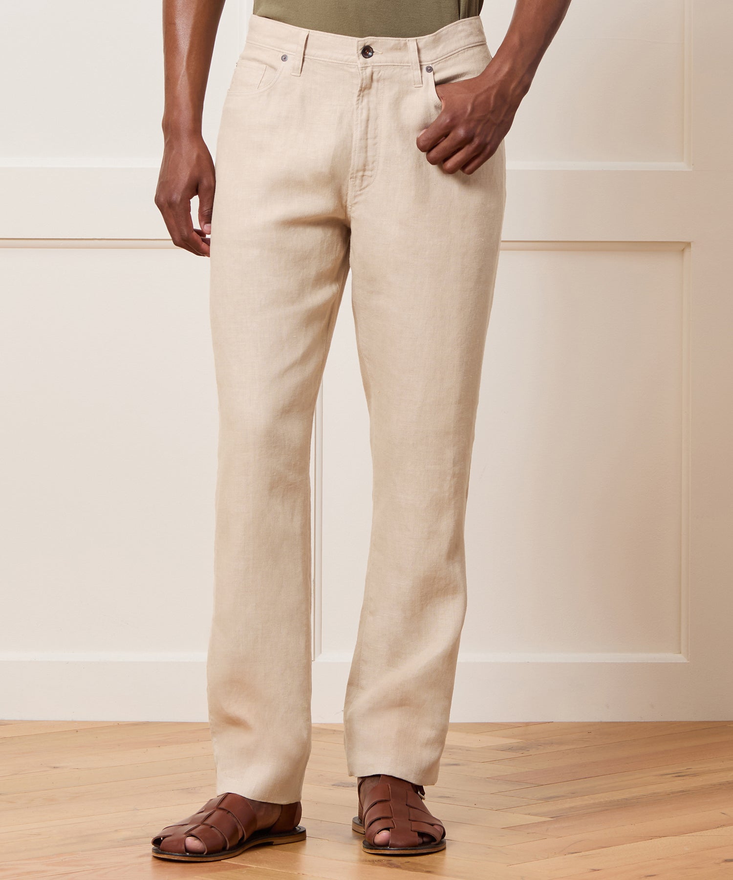 Straight Fit 5-Pocket Linen Pant - Image 2